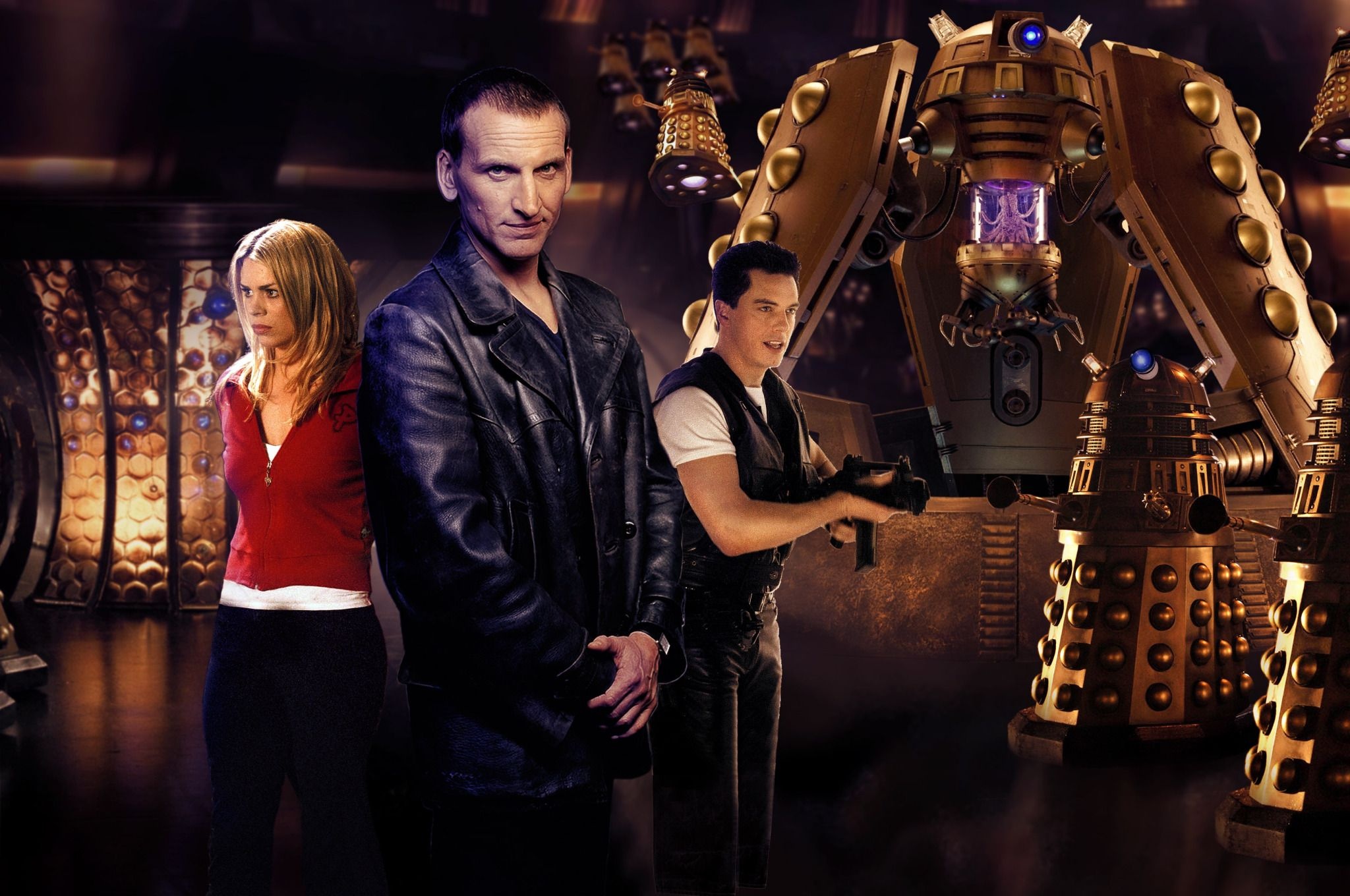 Christopher Eccleston as the Ninth Doctor, Iconic trio, Remarkable chemistry, Beloved characters, 2050x1360 HD Desktop