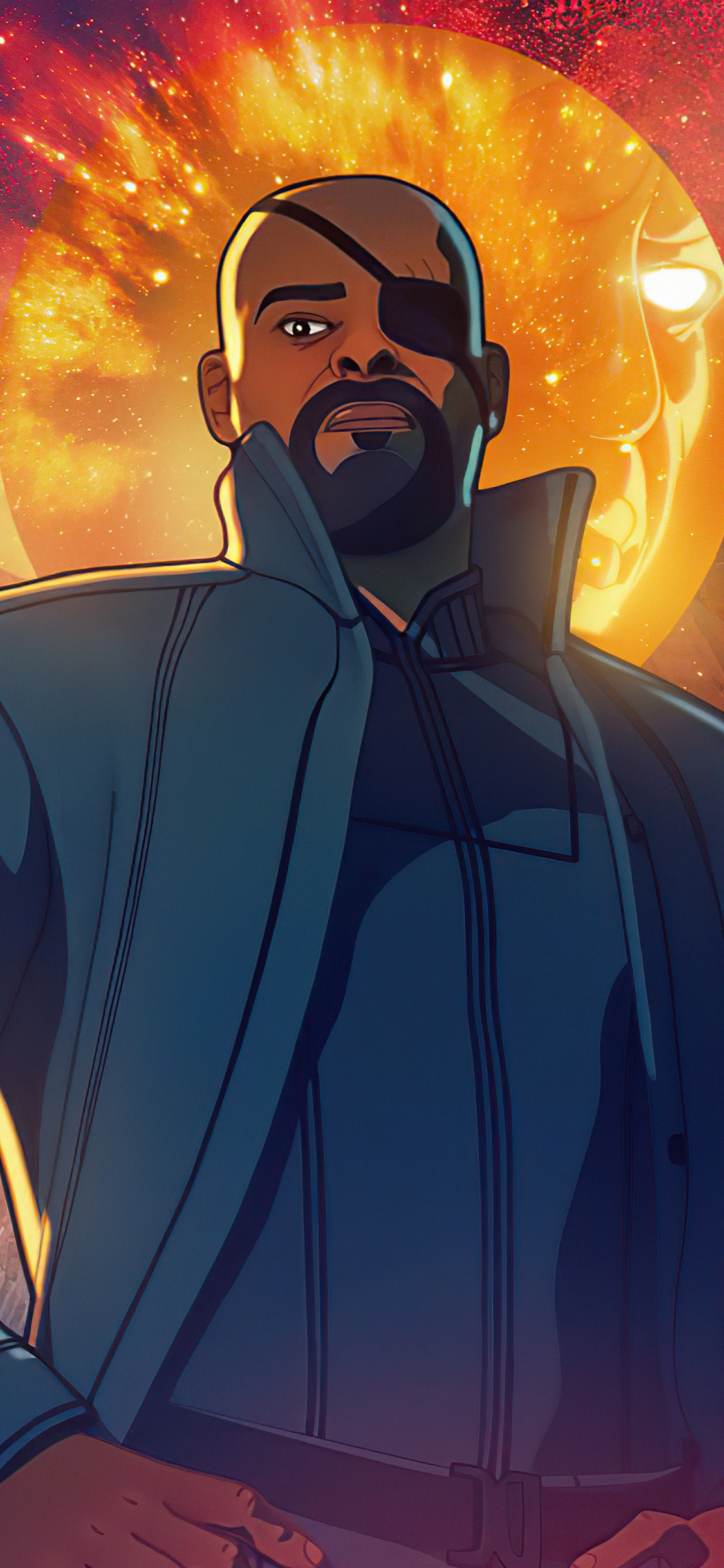 Nick Fury, What If, iPhone XS, Wallpapers, 1130x2440 HD Phone