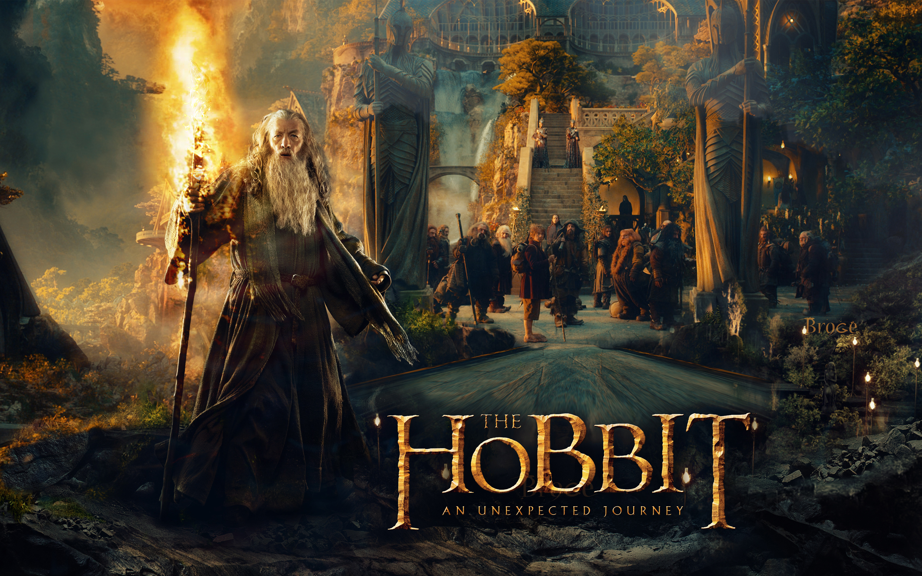 The Hobbit (Movie): Unexpected journey, The first installment, The Hobbit, Tolkien, Lord of the Rings. 3200x2000 HD Wallpaper.