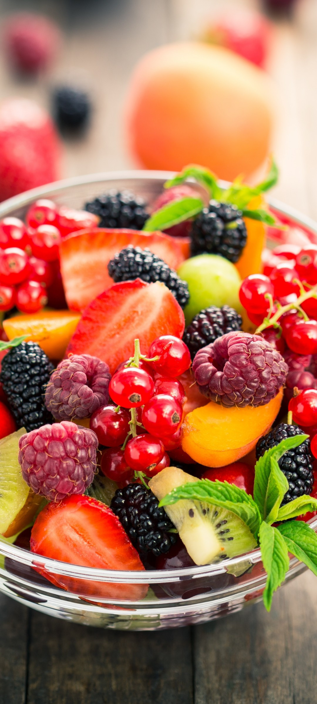 Berries, Kiwi, Fruit, Bowl, 1080x2400 HD Phone