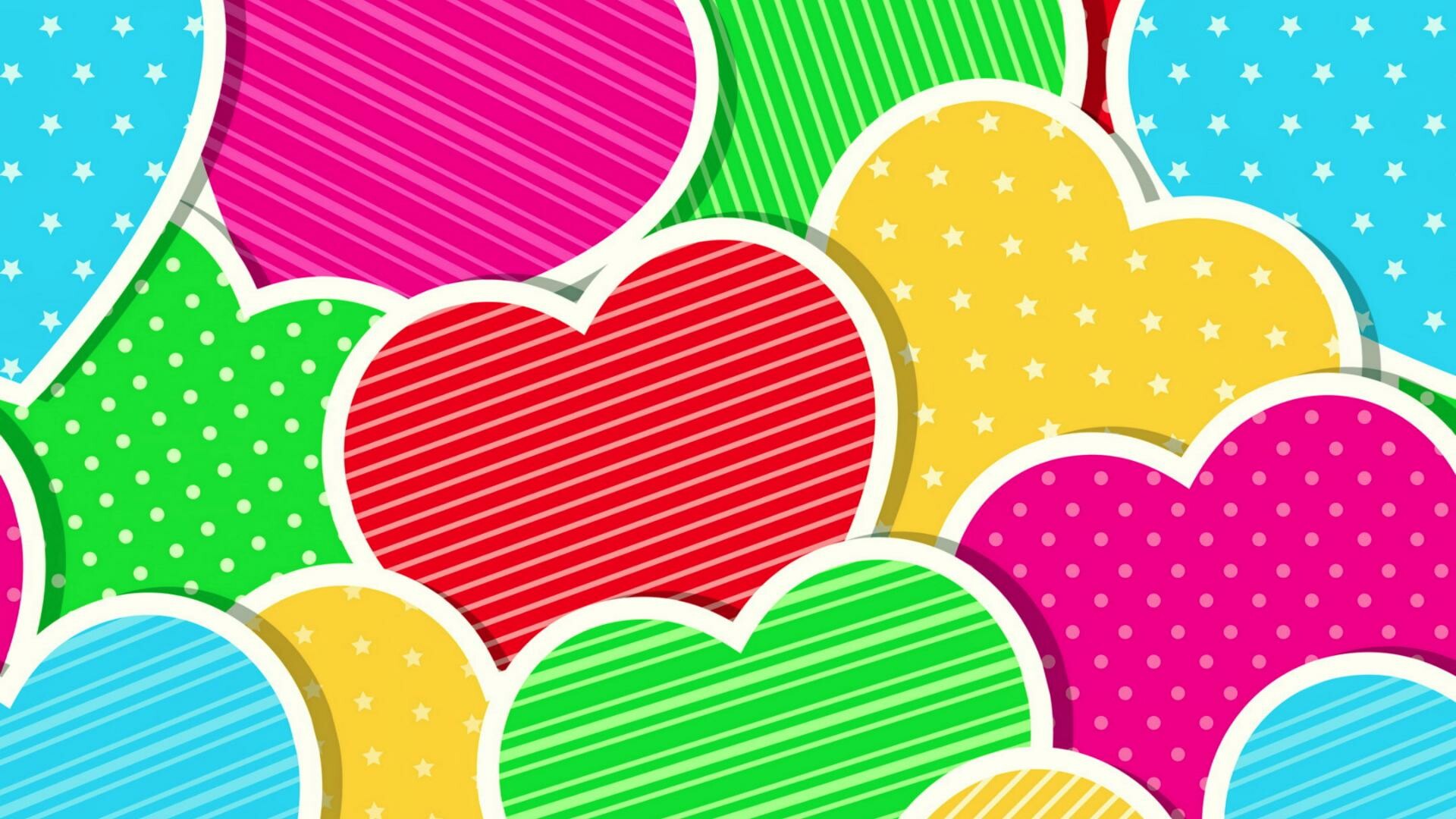 Heart: Colorful, Love card, Valentine's Day. 1920x1080 Full HD Wallpaper.