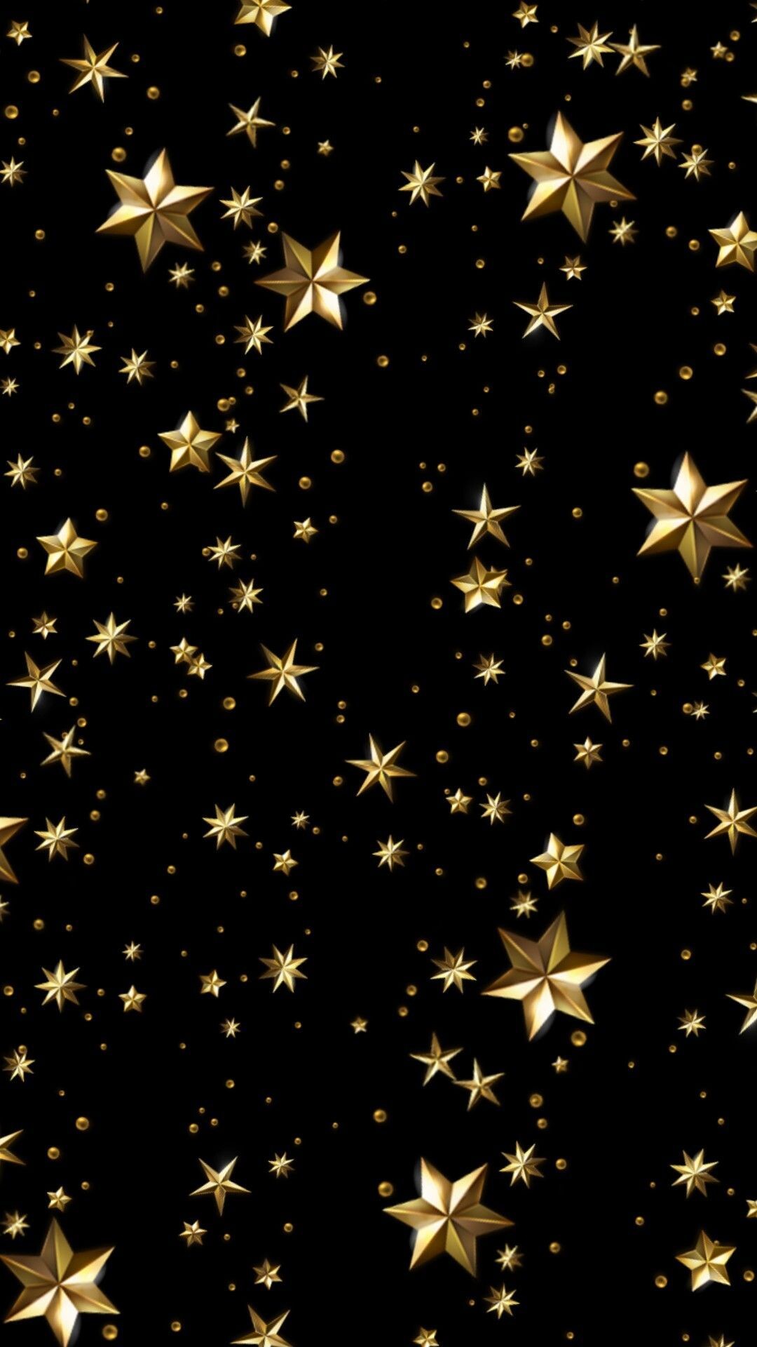 Gold Star: Six pointed stars, Gold geometric star ornaments, Astronomical object. 1080x1920 Full HD Background.