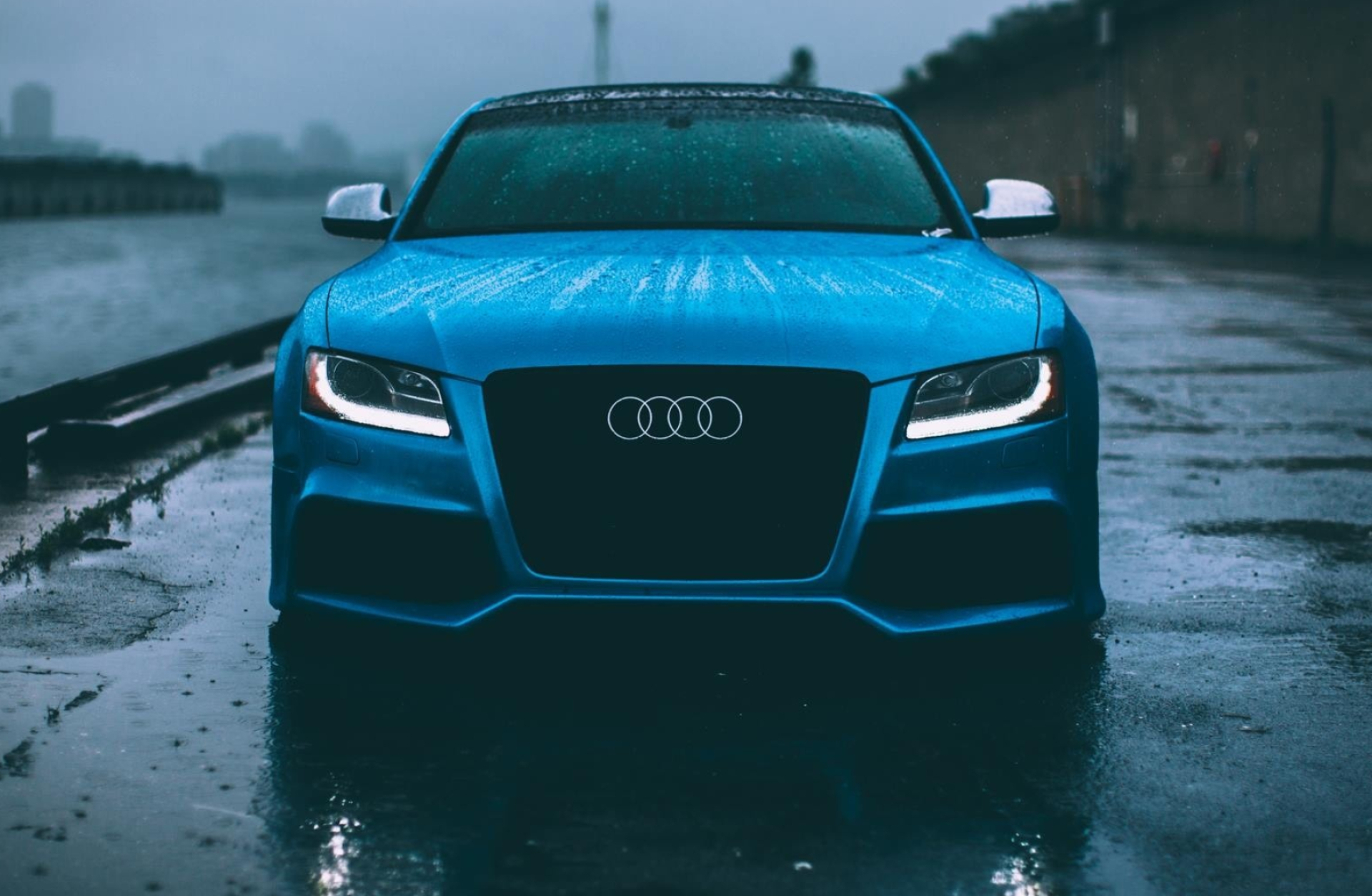 Audi S5, Blue cars, Rainy scene, Luxury vehicle, 1920x1260 HD Desktop