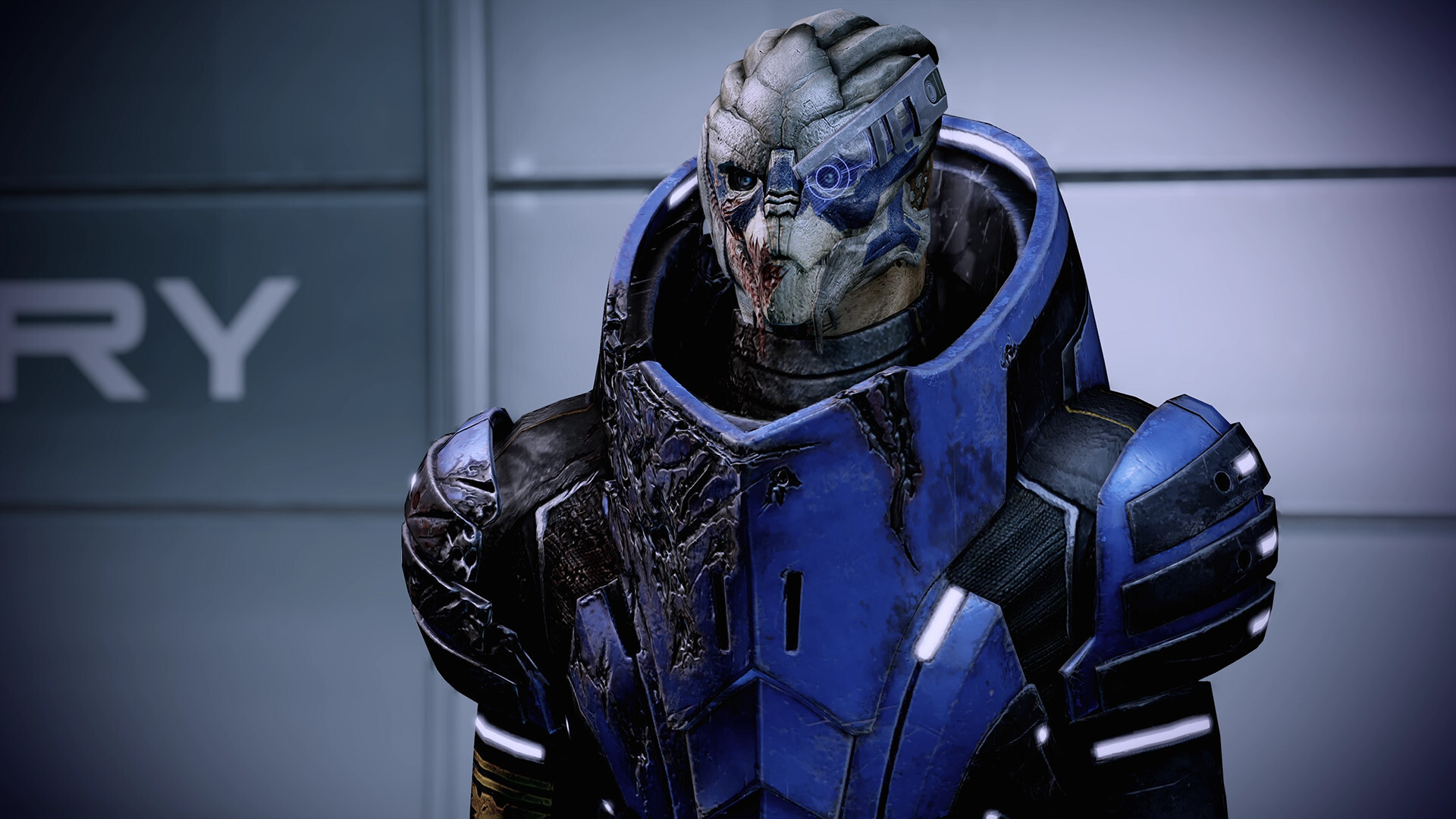 Garrus Vakarian: Mass Effect Legendary Edition, Normandy SR2 in the second part of the franchise, Developed by BioWare. 1920x1080 Full HD Background.