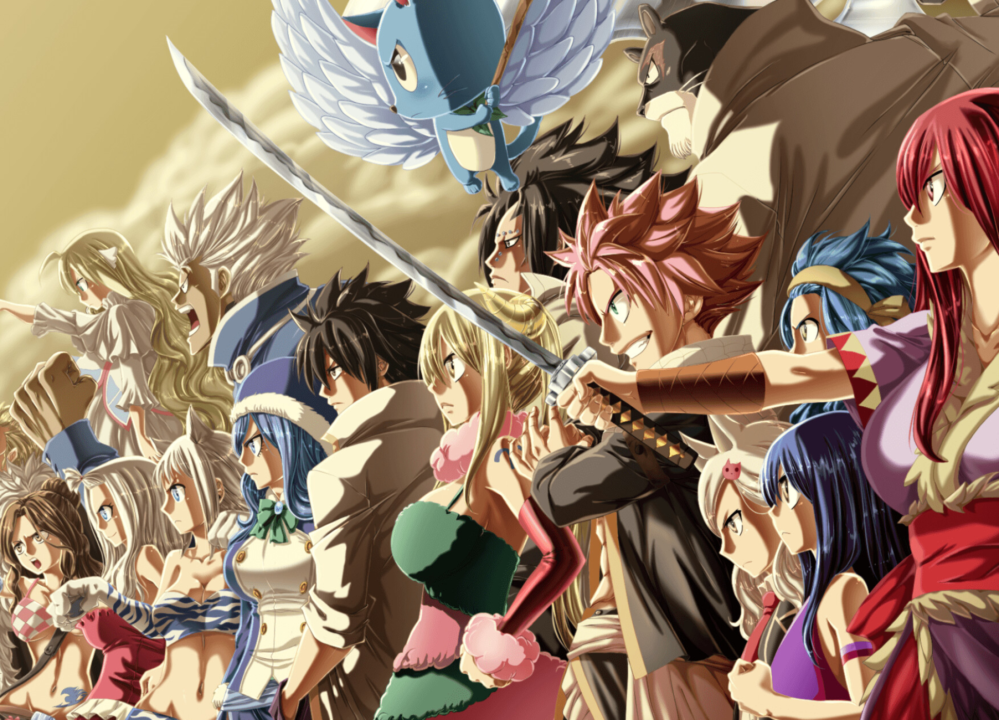 Fairy Tail: Nine original video animations have been produced and released by A-1 Pictures and Satelight. 1950x1400 HD Wallpaper.