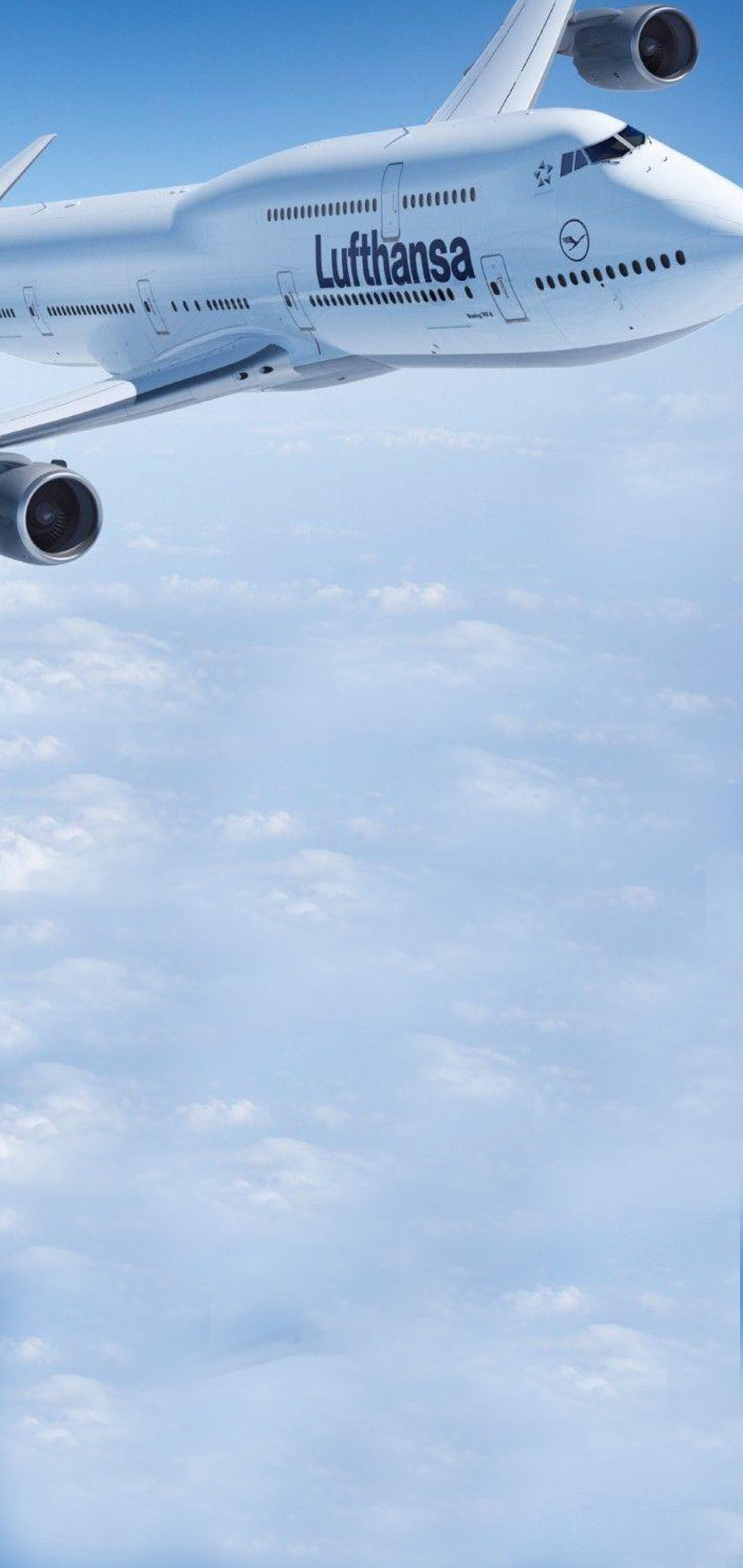 Lufthansa, 747 airplane, Galaxy S10 Hole punch, Travels, 1440x3040 HD Phone