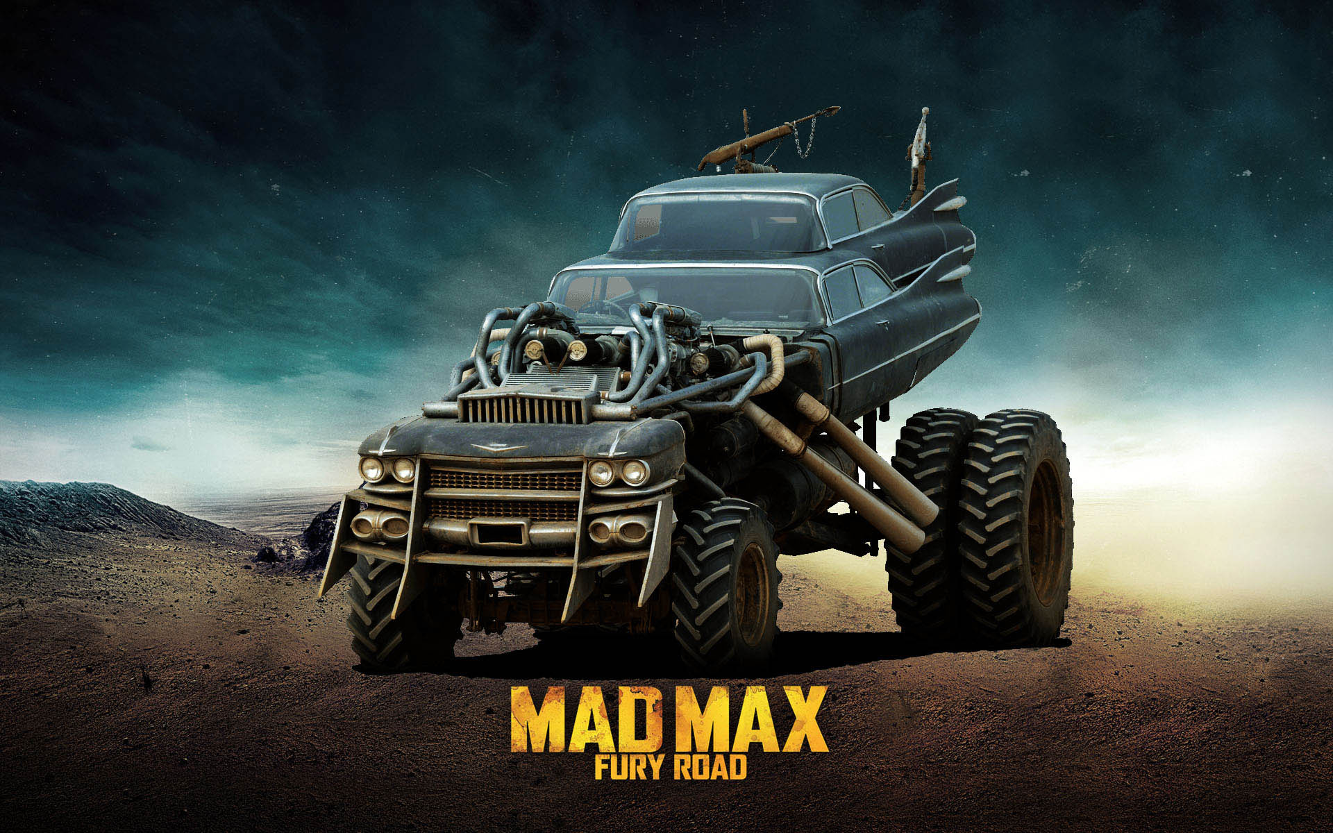 Mad Max: The Gigahorse, The custom vehicle driven by Immortan Joe, built on a custom chassis, a body made of two 1959 Cadillac Coupe de Villes. 1920x1200 HD Background.