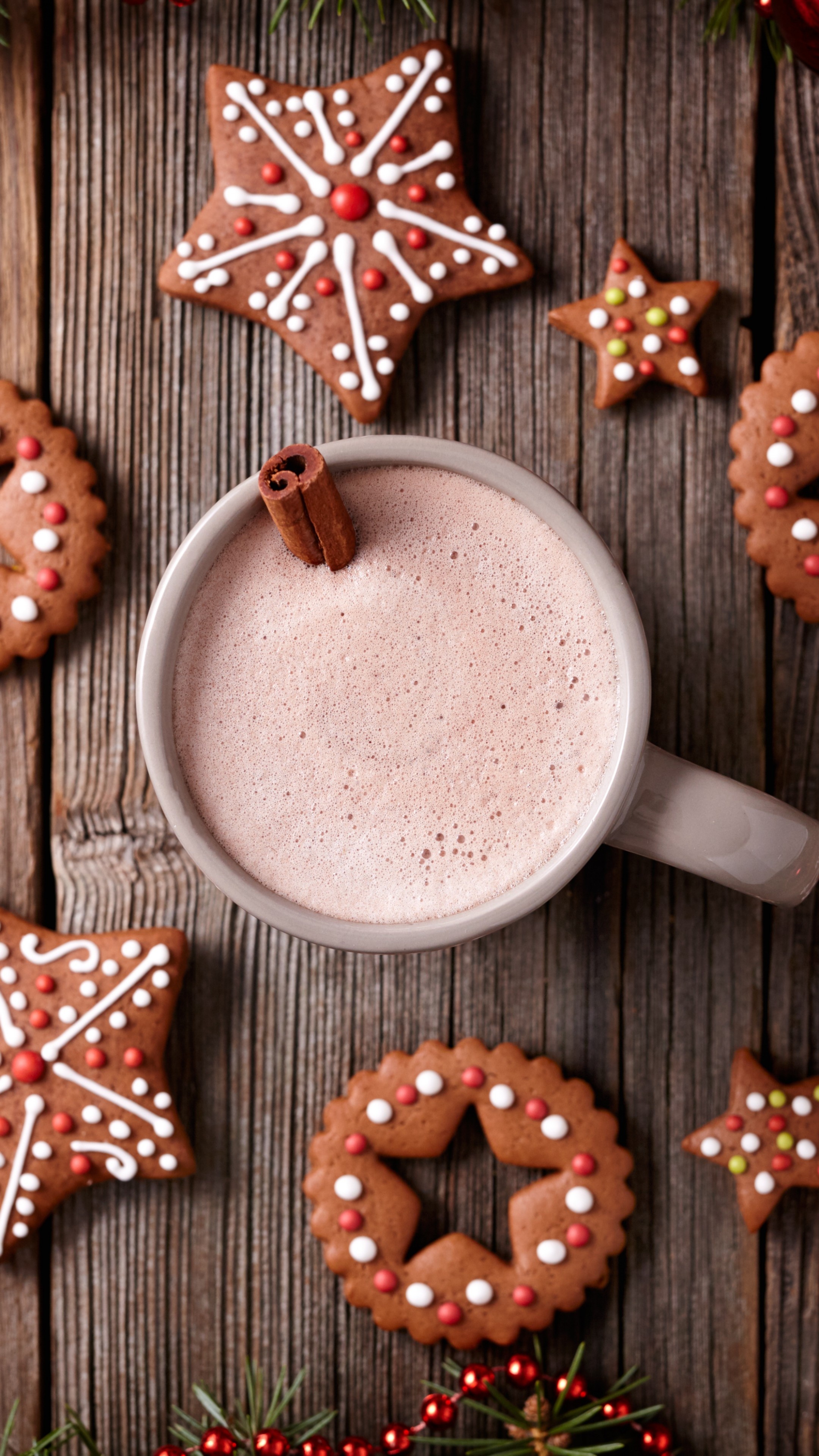 Cookie: Christmas, Cookies, Cocoa, Cinnamon, Biscuits, Dessert. 2160x3840 4K Background.