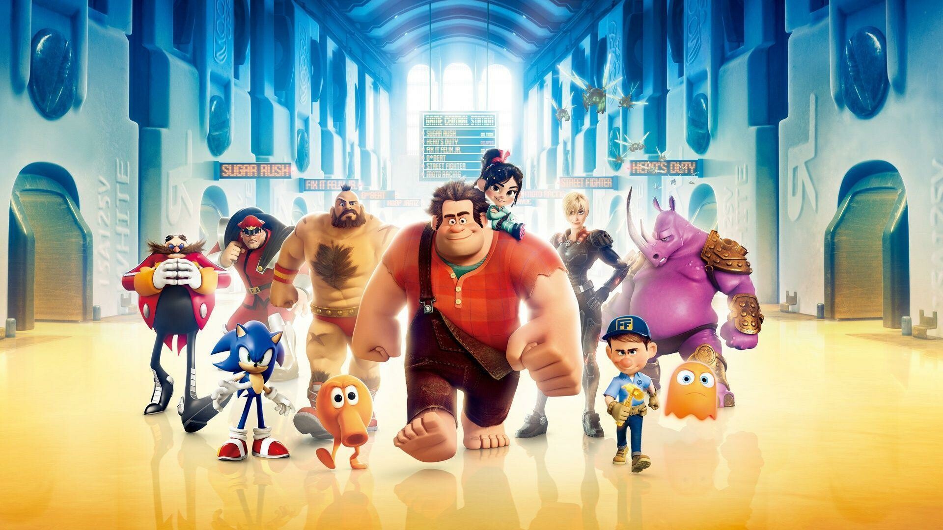 Wreck-It Ralph: Arcade-game character, Animated cartoon. 1920x1080 Full HD Background.