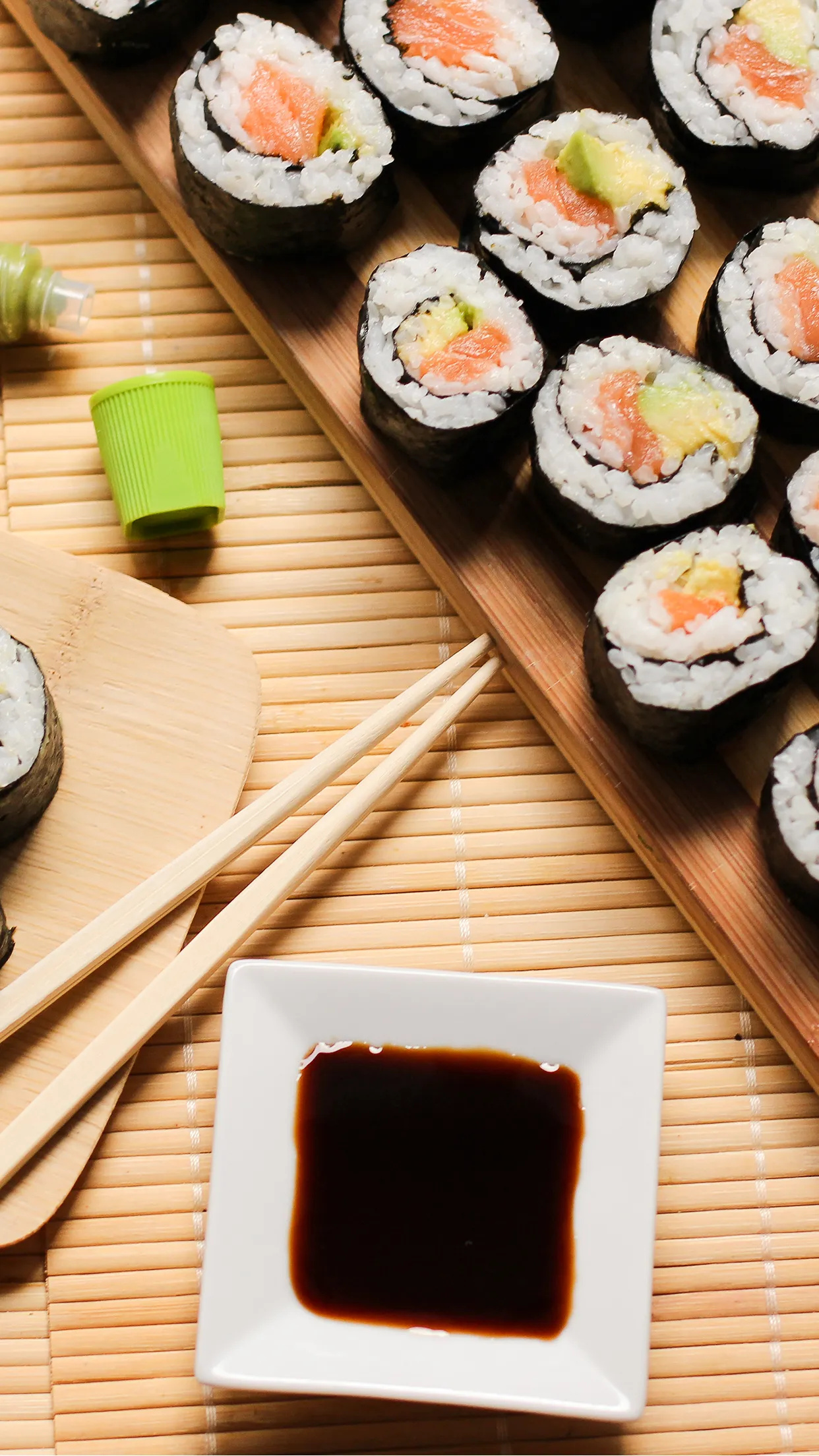 Sushi: Food, Dipped into shoyu Japanese soy sauce before eating. 1250x2210 HD Wallpaper.