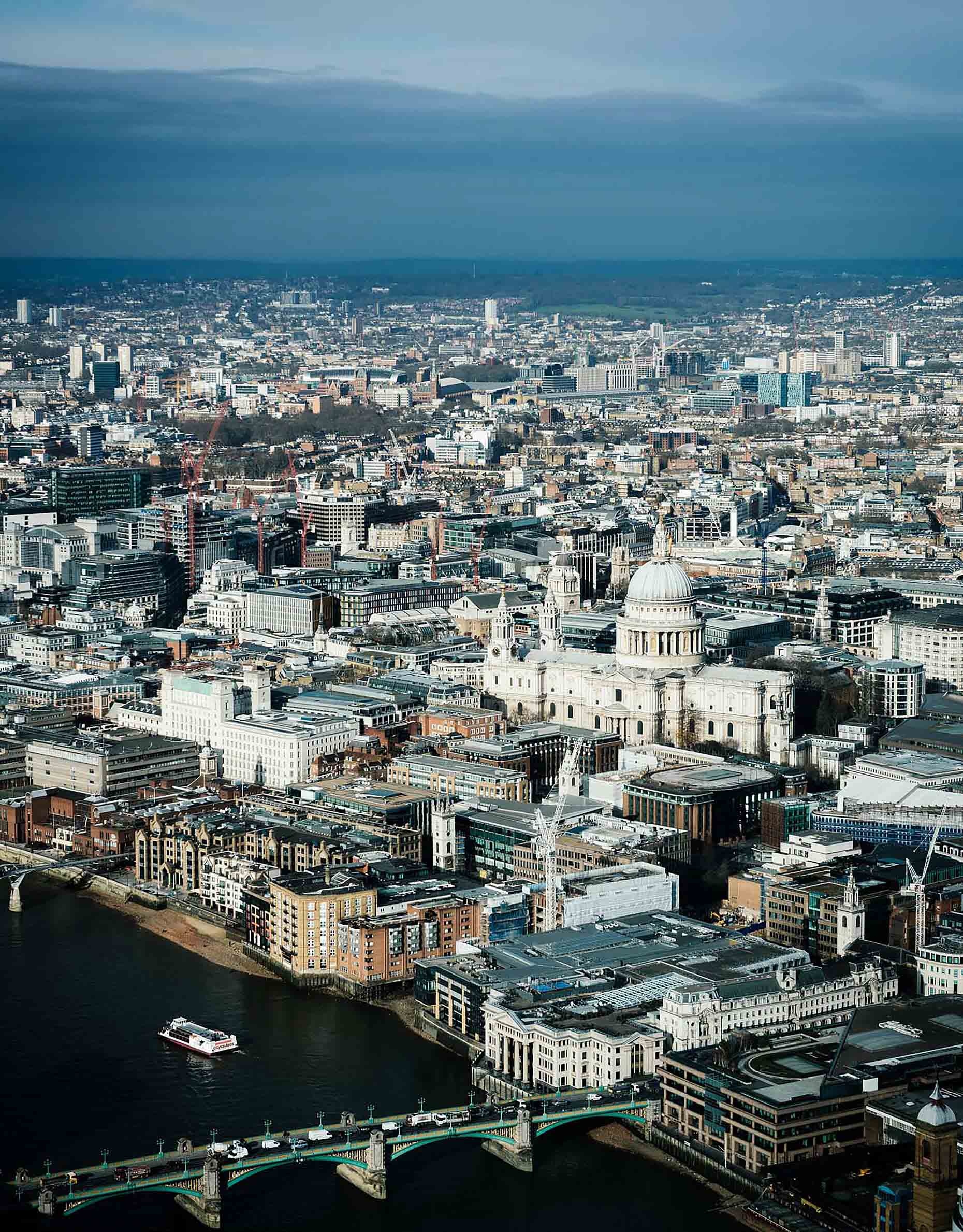 St. Paul's Cathedral, View from The Shard, City London, 1860x2380 HD Phone