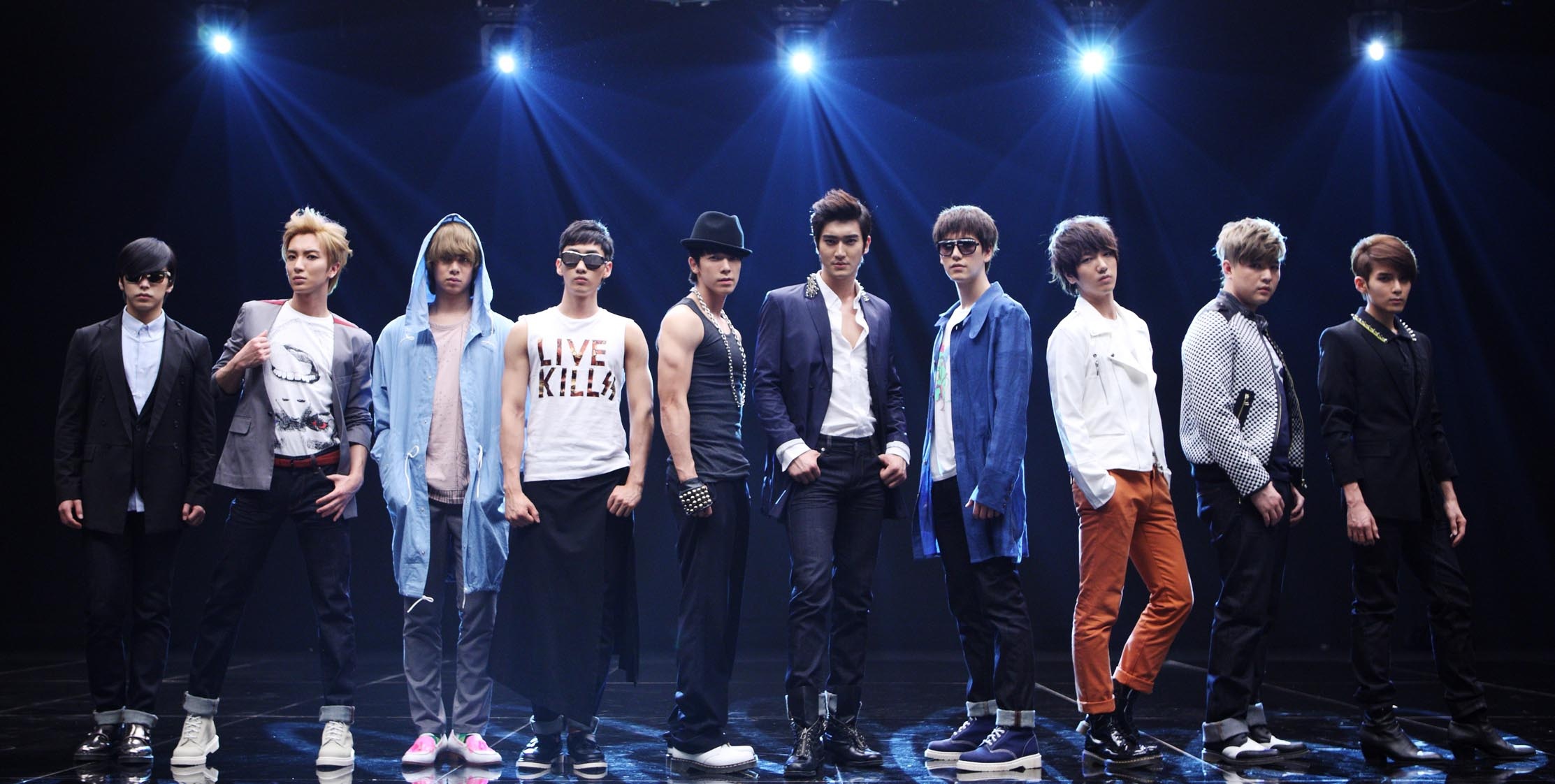 Super Junior, High-definition wallpapers, Music backgrounds, Stage performances, 2230x1130 HD Desktop