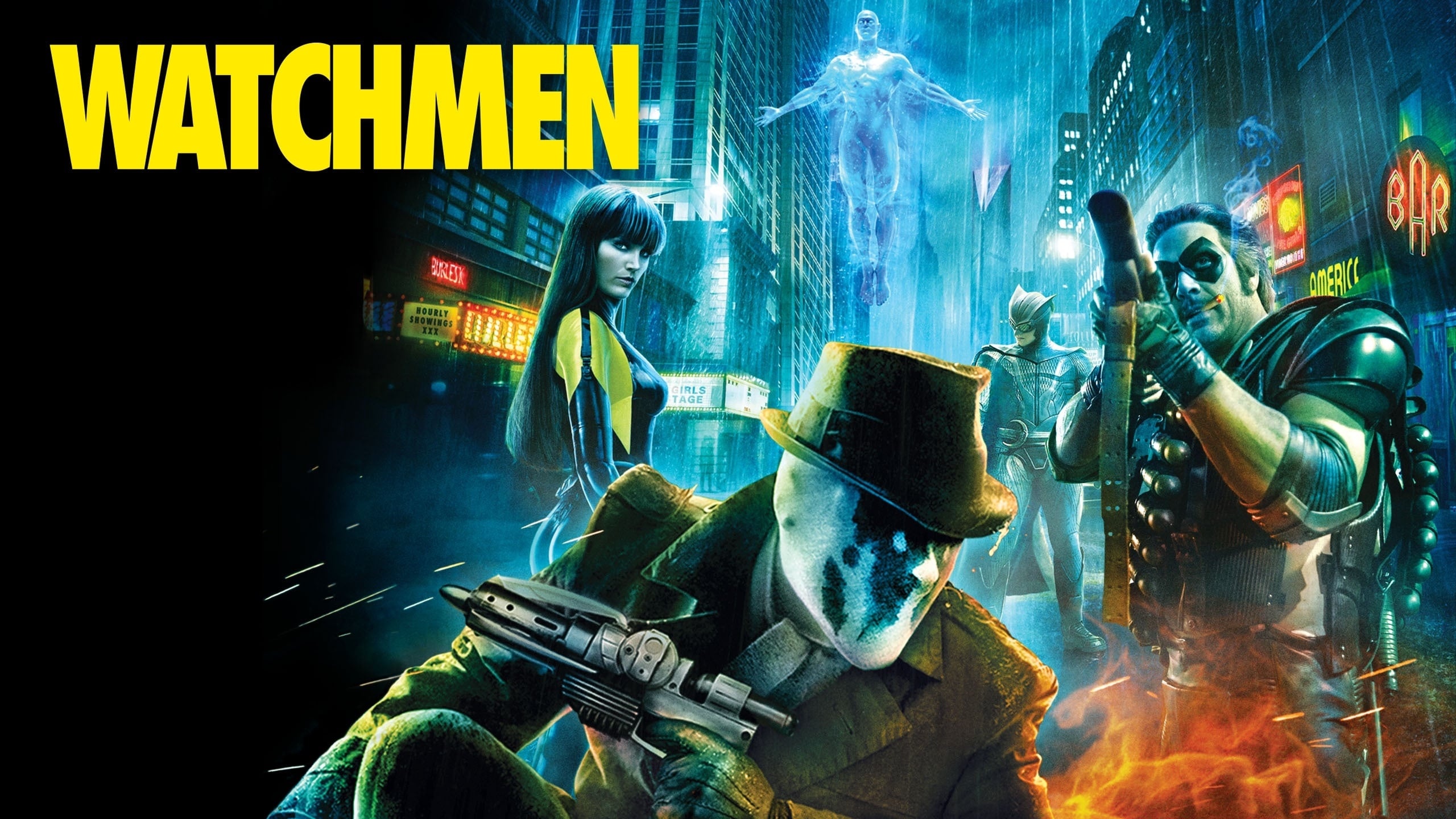 Watchmen film, Wallpaper resolution, Cinematic masterpiece, Emblematic superhero, 2560x1440 HD Desktop