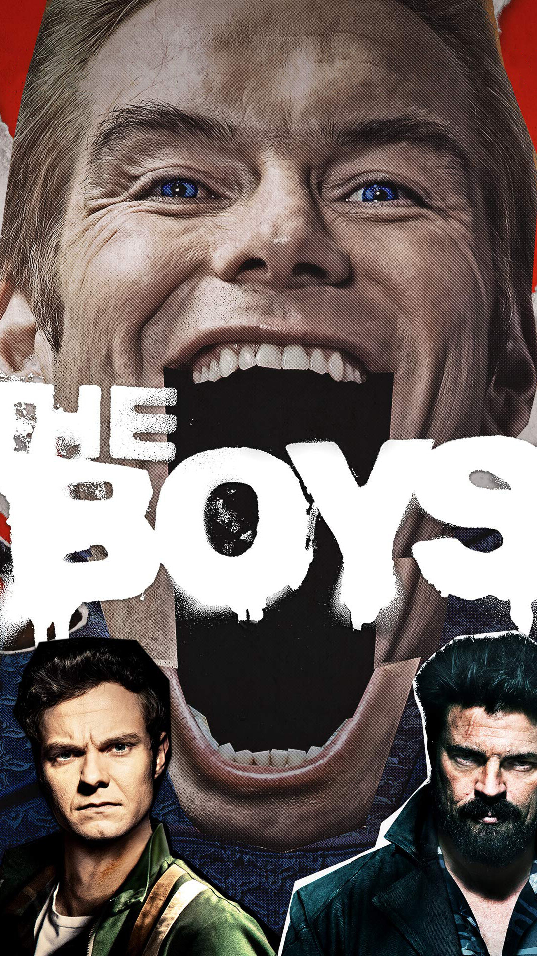 The Boys: A dark parody focused on corrupt superheroes and a misfit team working to expose them. 1080x1920 Full HD Background.