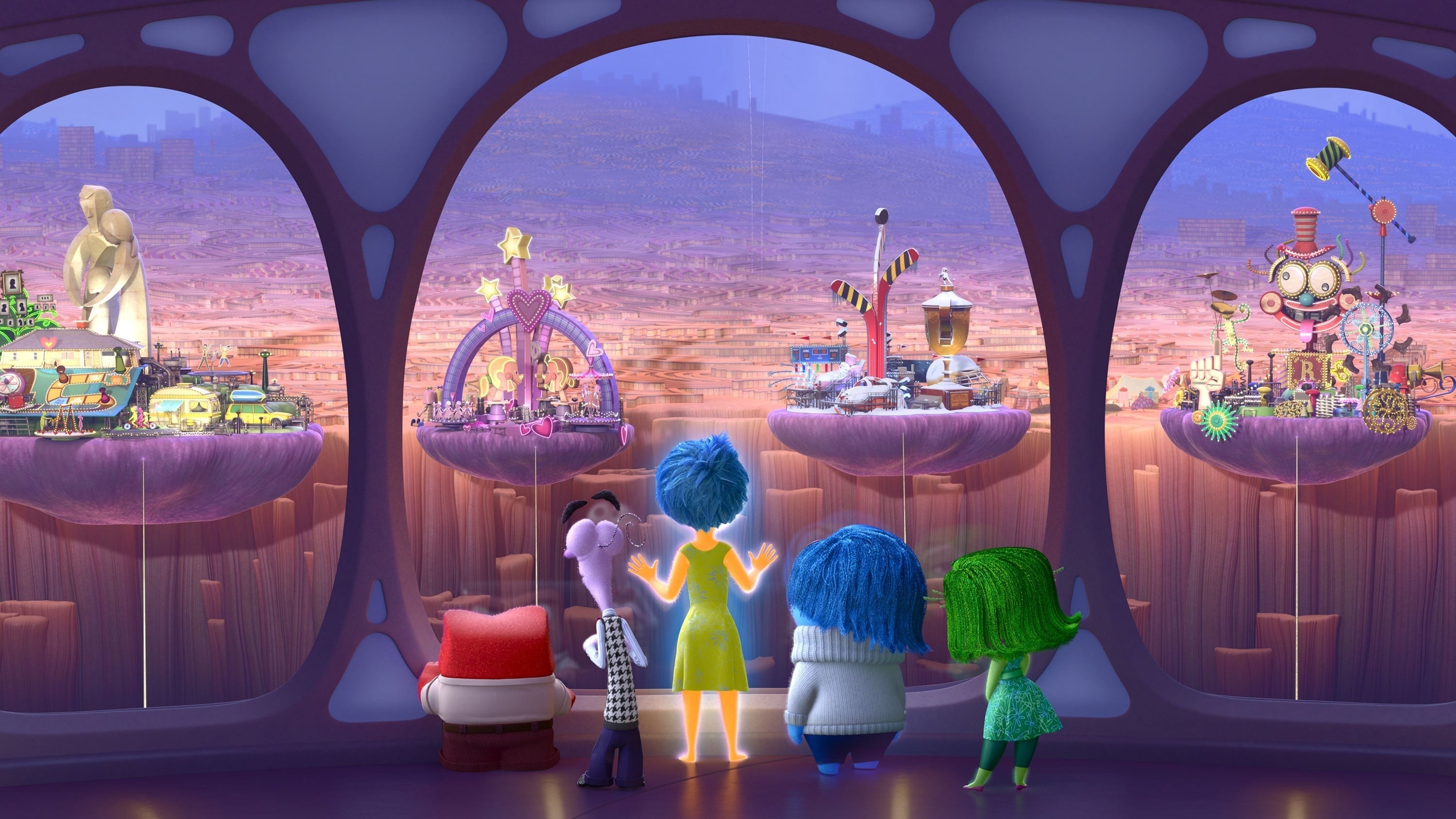 Inside Out, 2015 film, Animated characters, Movie backdrop, 3000x1690 HD Desktop
