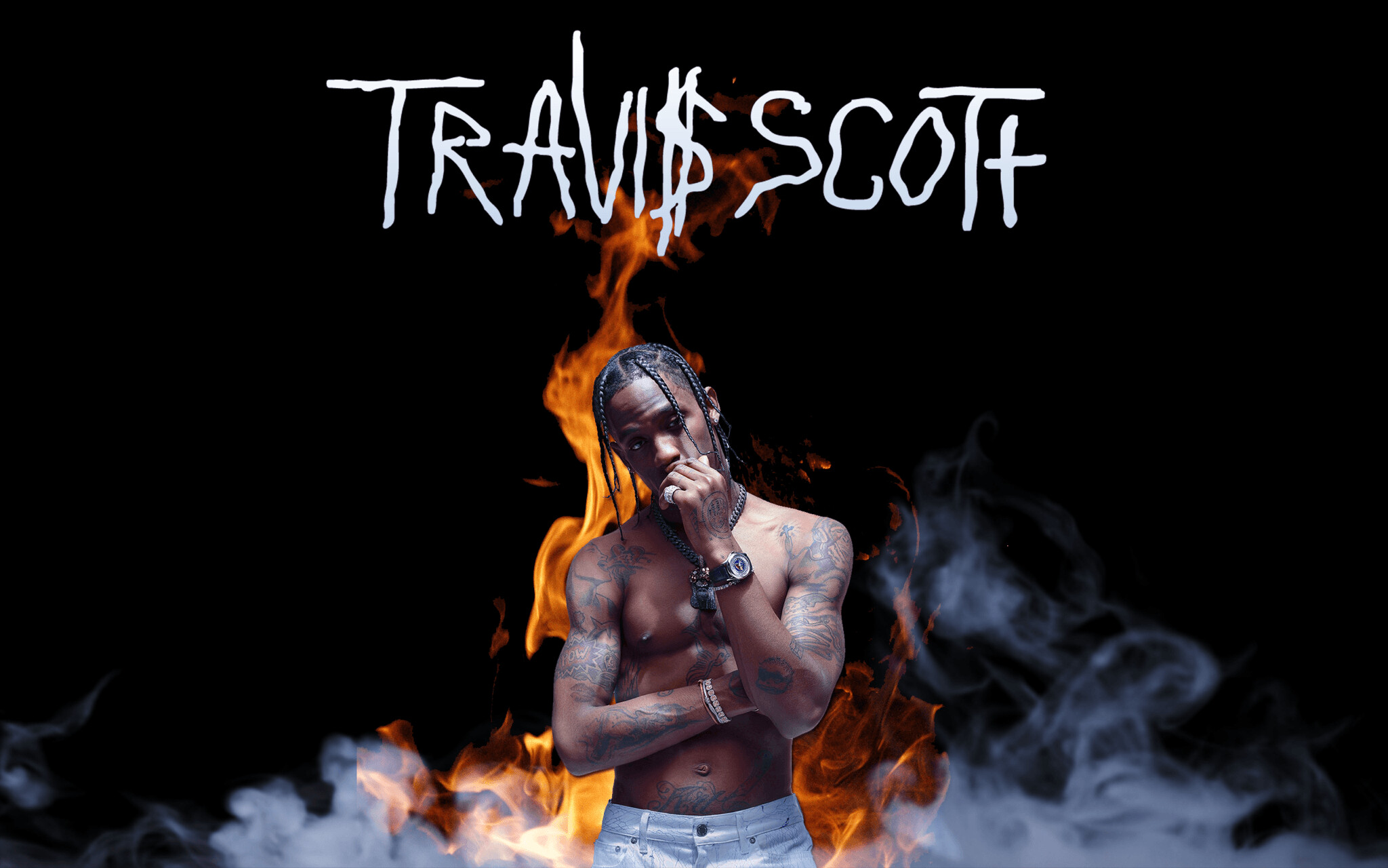 Travis Scott: Rapper and producer from Missouri City, Texas, began producing and releasing beats via Myspace at 16. 2050x1280 HD Wallpaper.