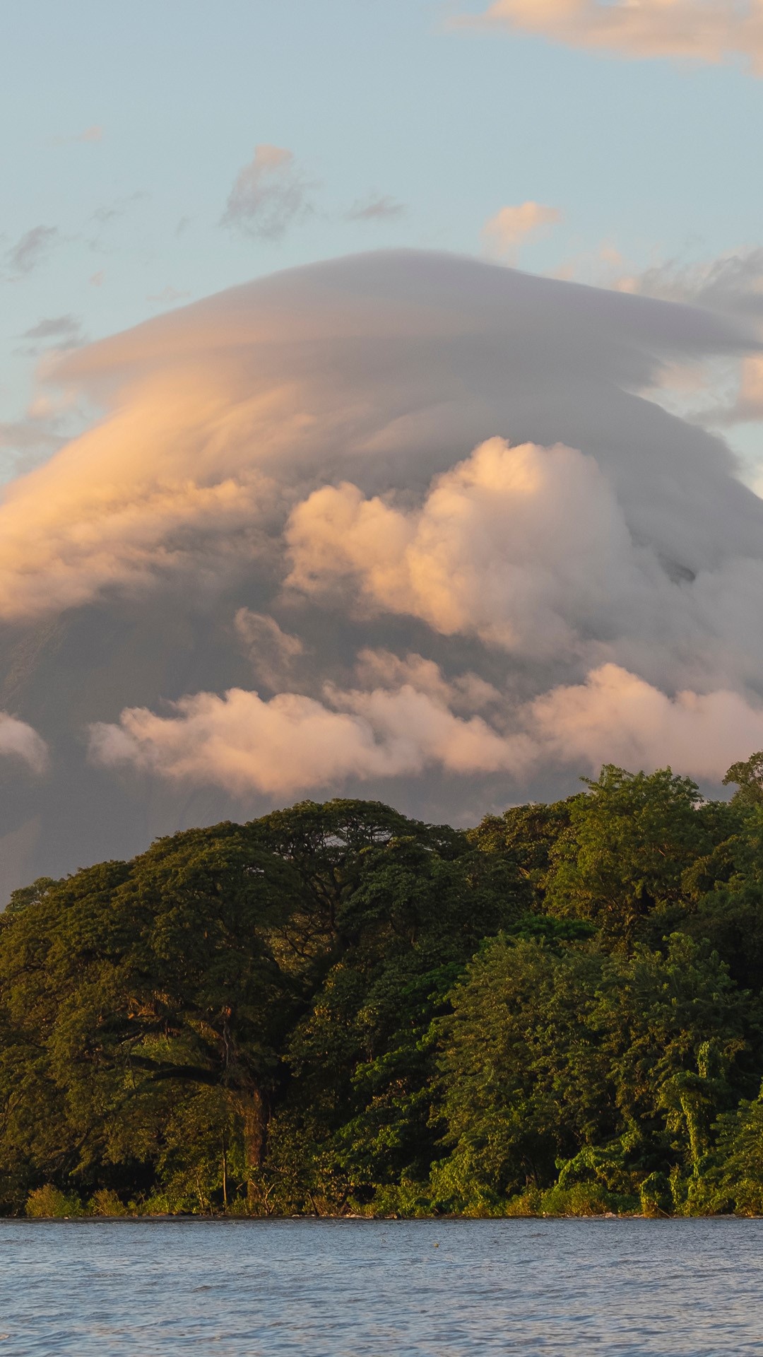 Nicaragua: An island formed by two volcanoes rising out of Lake Nicaragua. 1080x1920 Full HD Background.