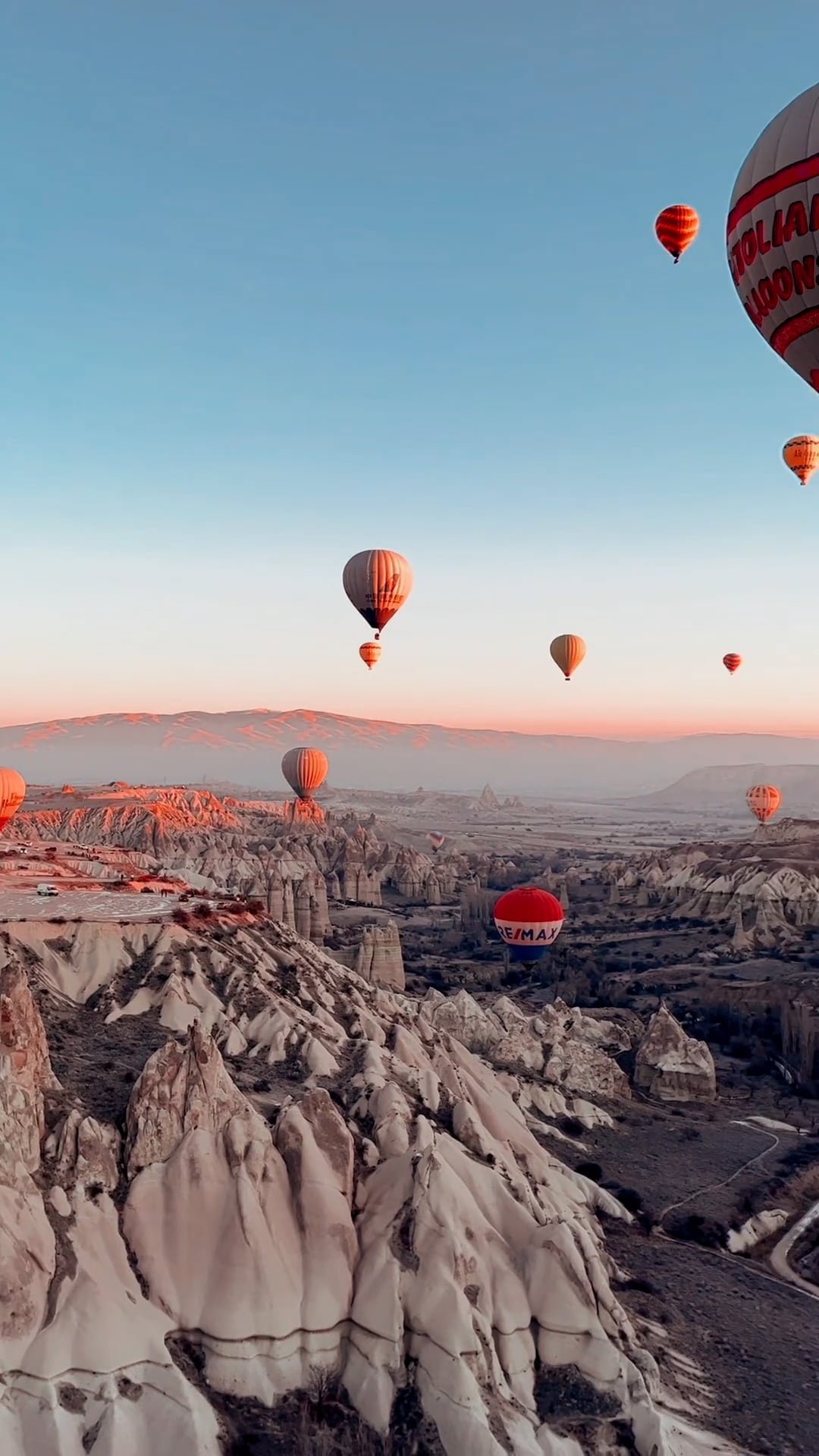 Cappadocia, Balloon flying, Aerial perspective, Majestic beauty, 1080x1920 Full HD Phone