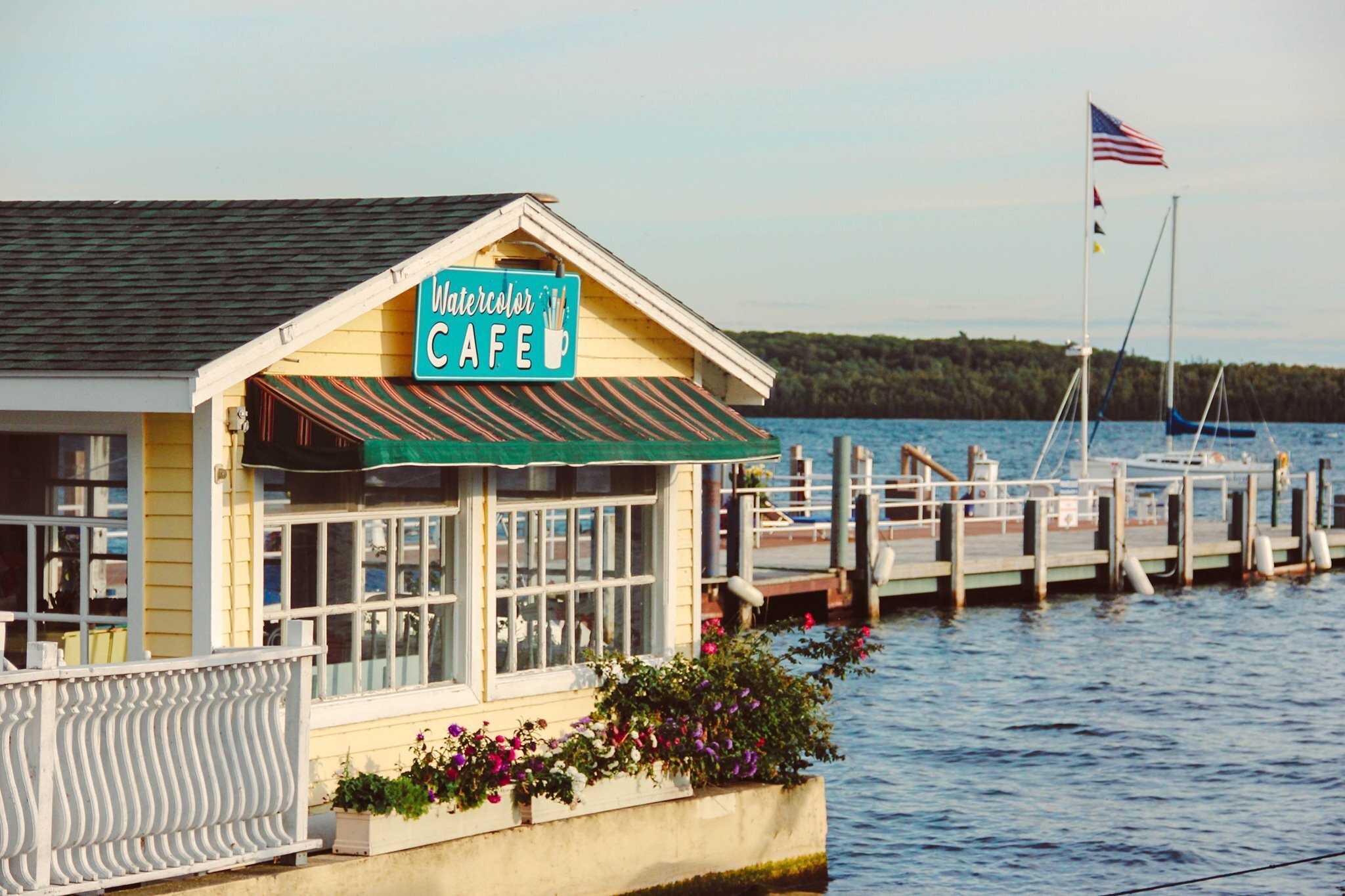 Mackinac Island, Watercolor cafe, Travels, Island, 2050x1370 HD Desktop