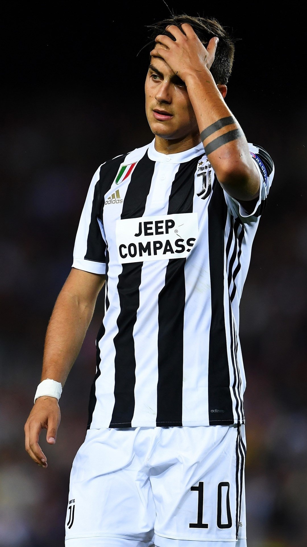 Dybala: Played for Juventus from 2015 to 2022, then joined AS Roma. 1080x1920 Full HD Background.