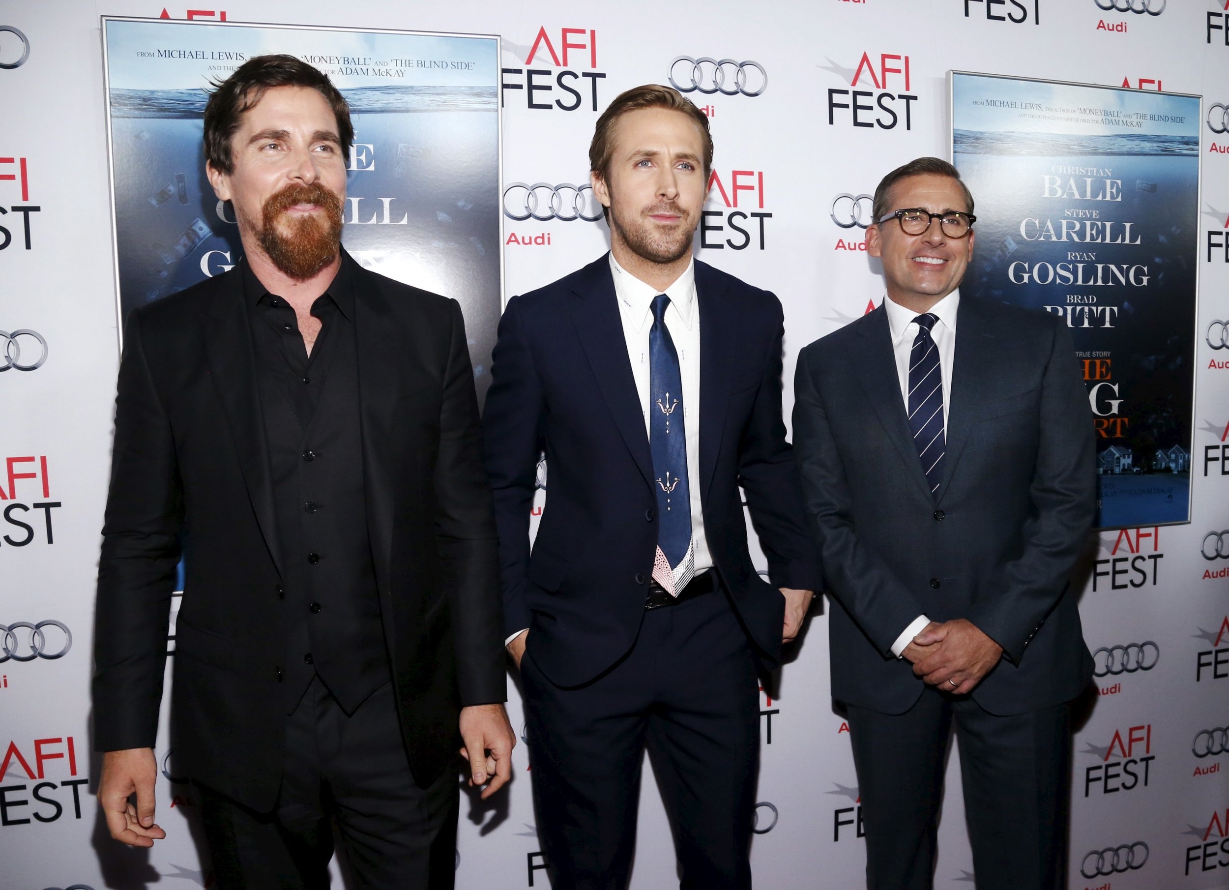 The Big Short: Steve Carell, Christian Bale and Ryan Gosling, Movie stars. 2500x1810 HD Wallpaper.