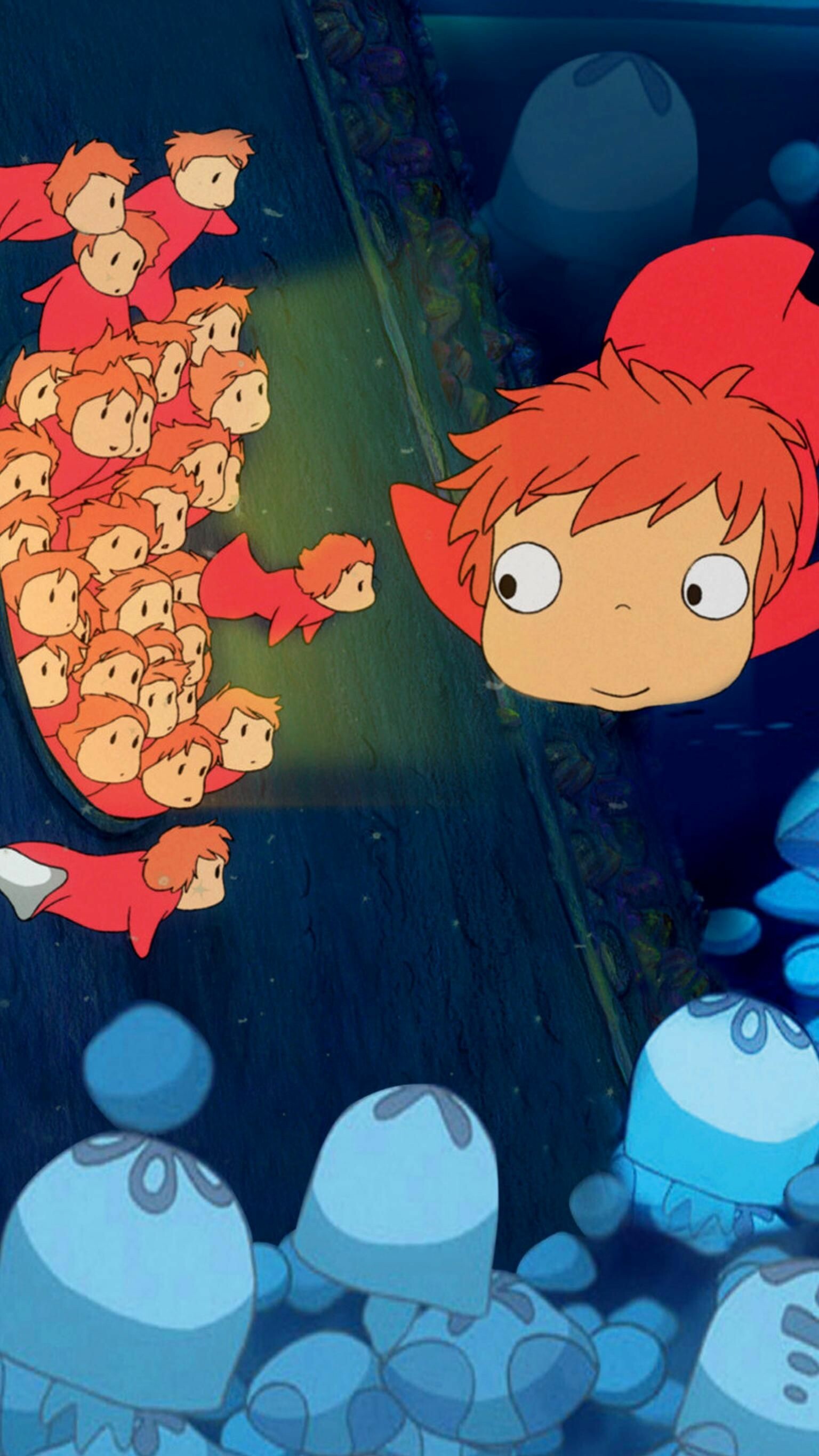 Ponyo: The eighth film Miyazaki directed for Studio Ghibli, and his tenth overall. 1540x2740 HD Background.