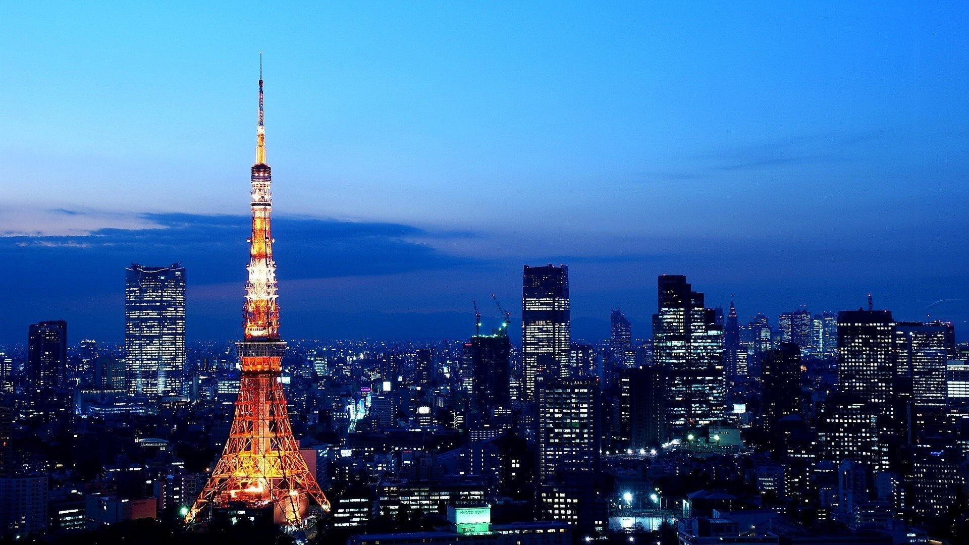 Tokyo skyline, City lights, Tokyo Tower, Urban wallpapers, 1920x1080 Full HD Desktop
