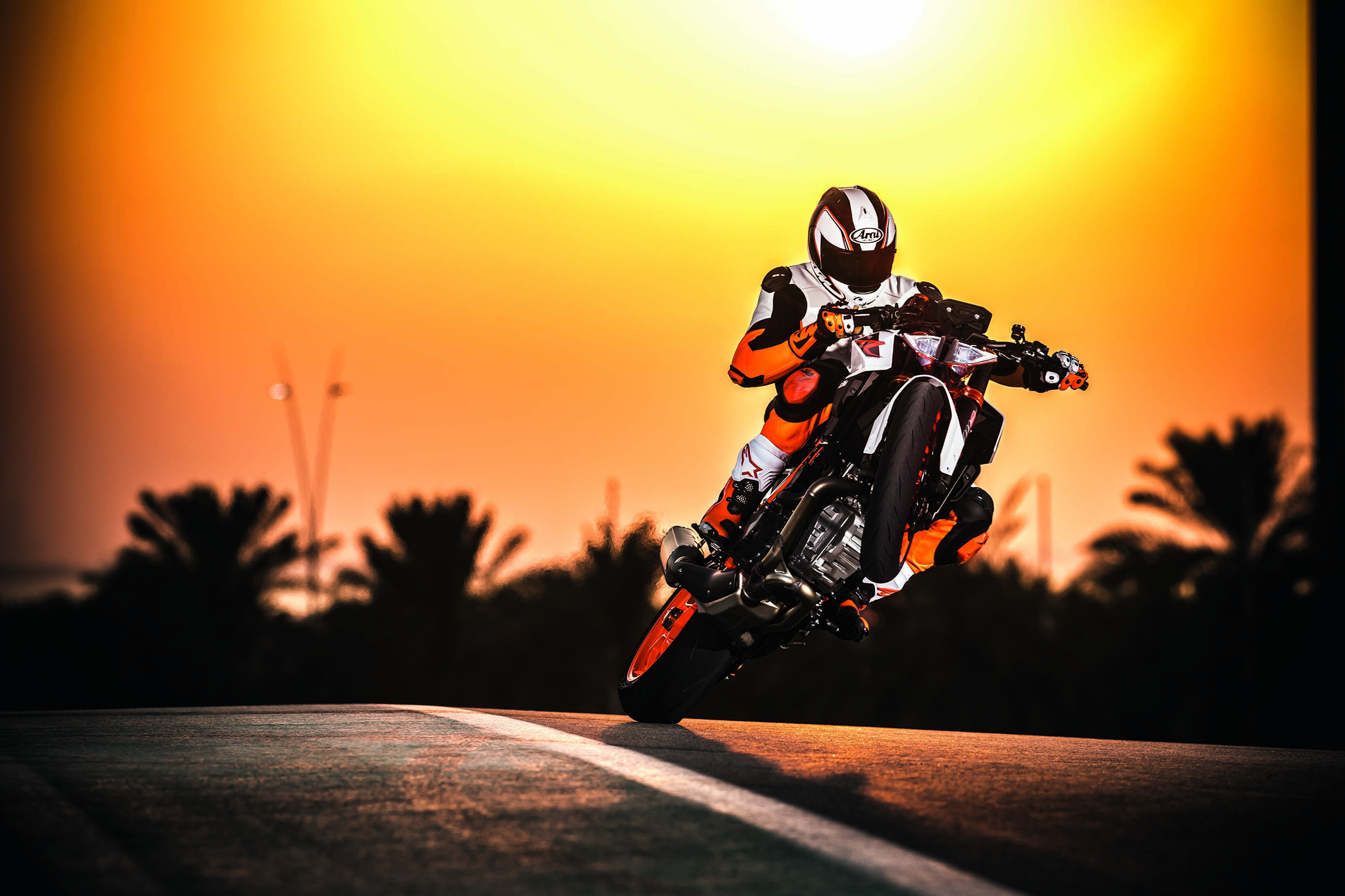 KTM Duke Bike, Sunset Wallpaper, Breathtaking Background, Bike Enthusiast, 2790x1860 HD Desktop