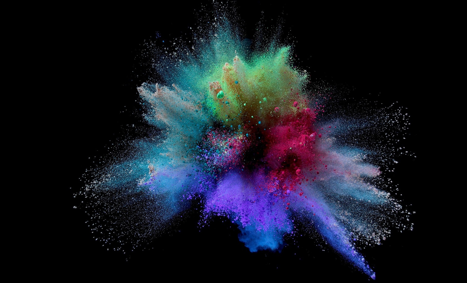 Powder colorful splash, 3D abstract, Vibrant display, Artistic wallpaper, 1920x1170 HD Desktop