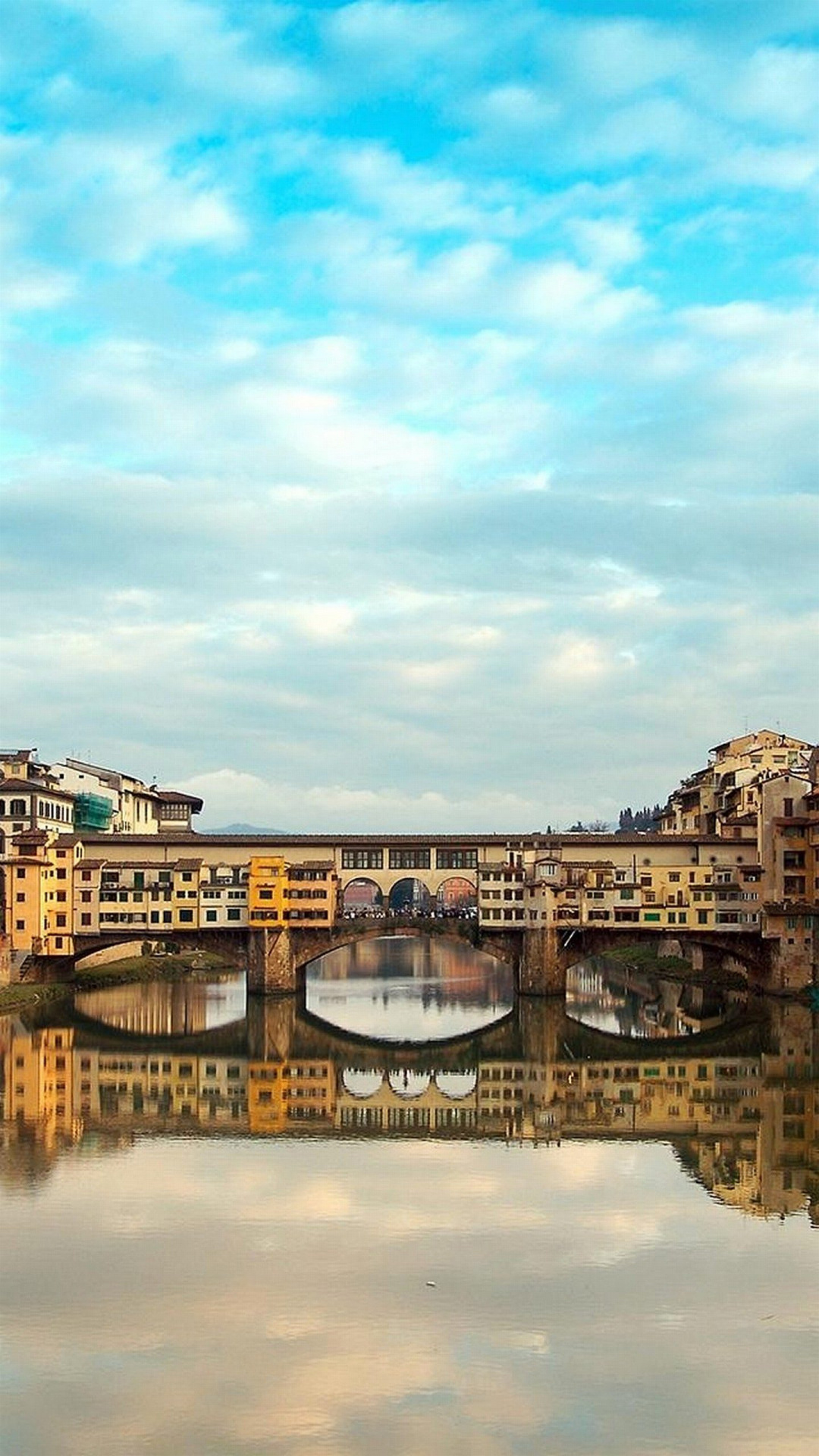 Sonnenuntergang über der Ponte Vecchio Brücke, 1080x1920 Full HD Handy
