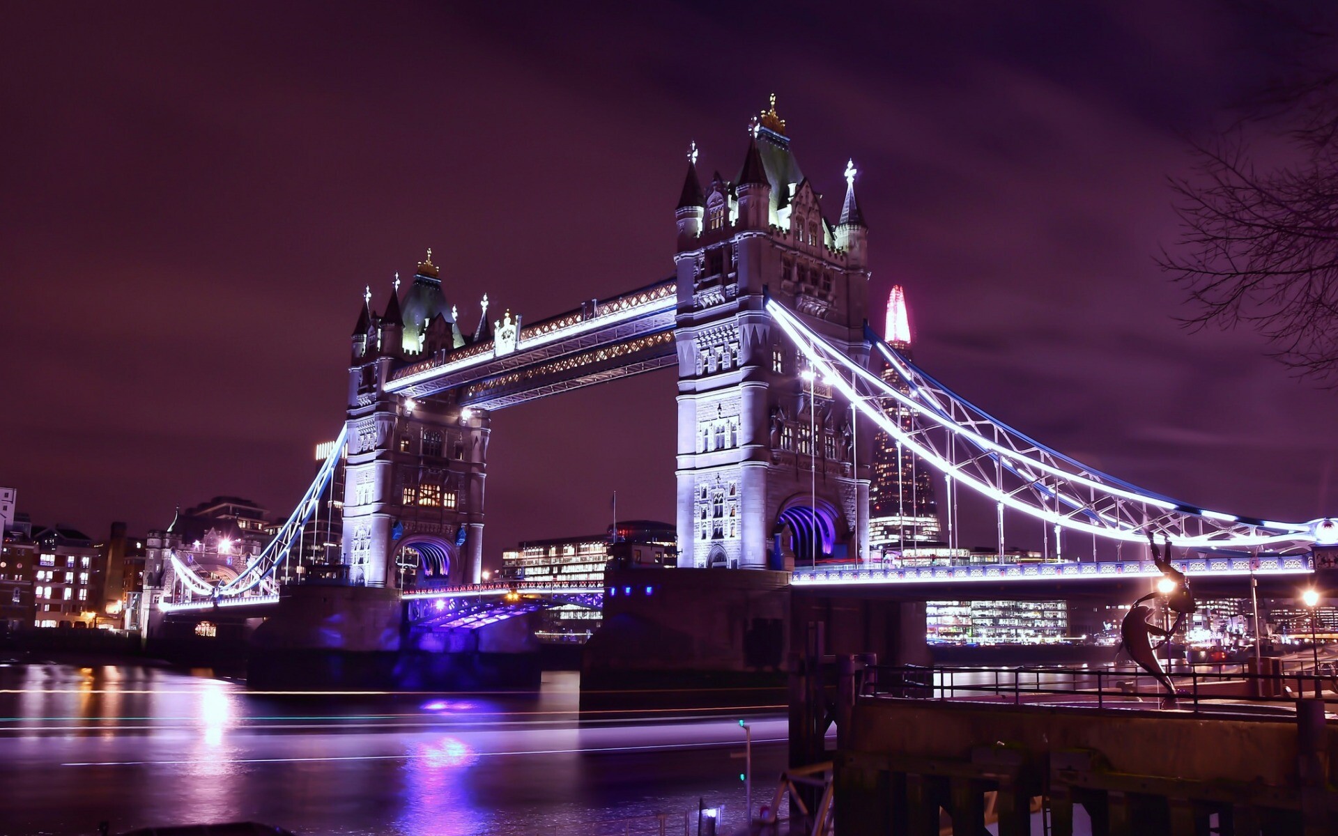 United Kingdom: Tower Bridge, London, England, River Thames, Landmarks, Megapolis. 1920x1200 HD Background.