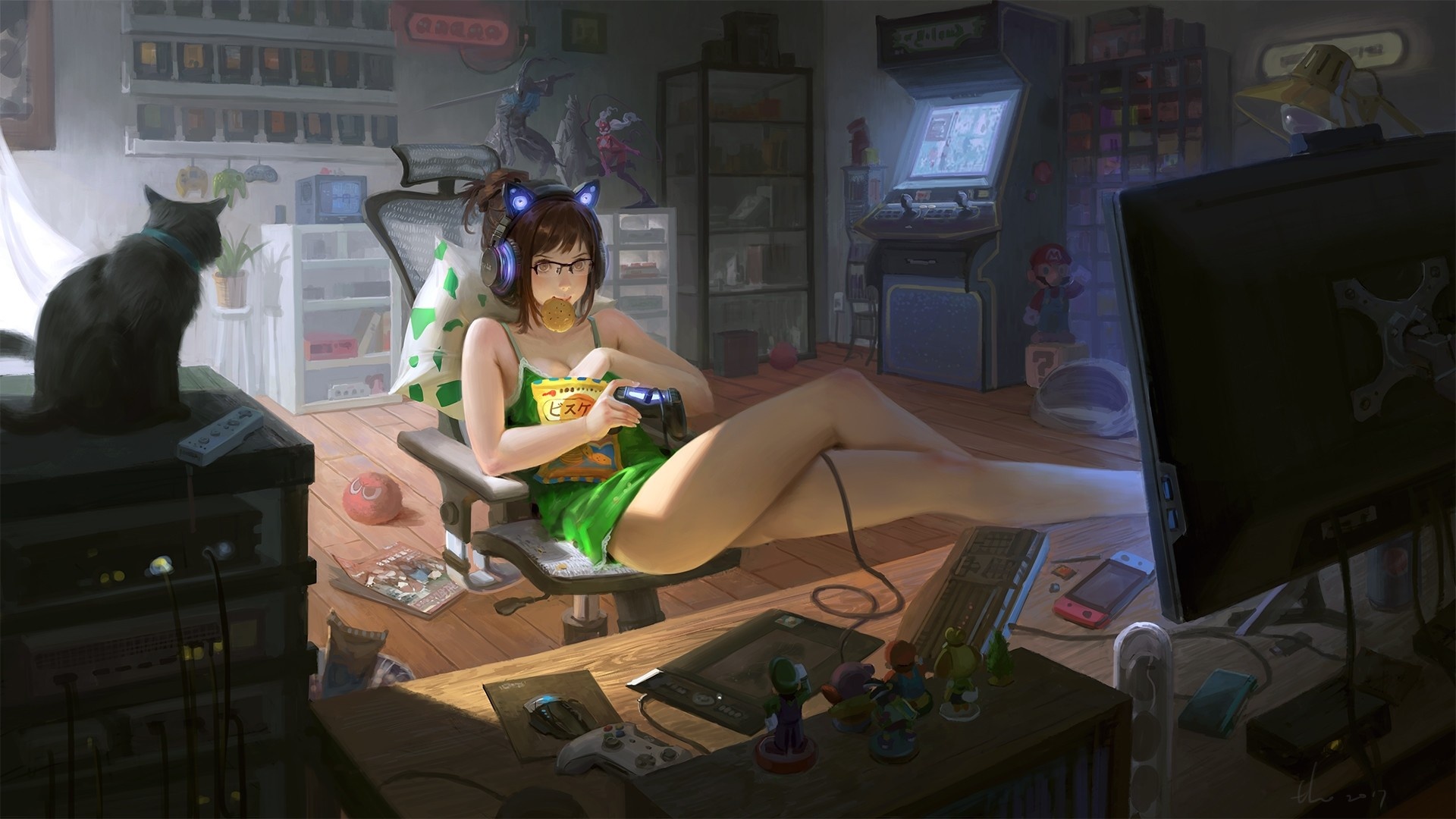 Gamer Girl, A collection, Gaming wallpapers, Captivating visuals, 1920x1080 Full HD Desktop
