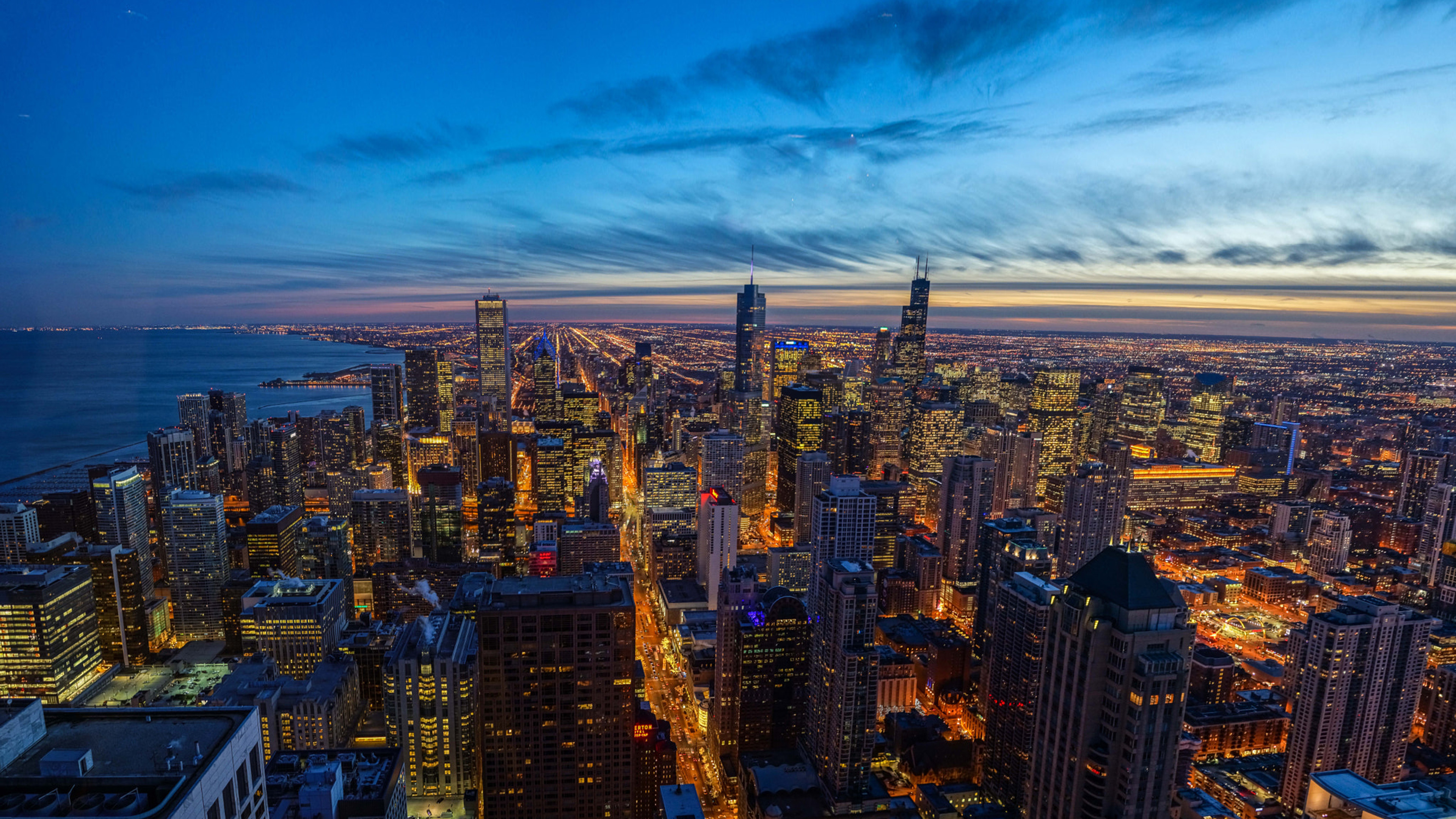 Chicago skyline, Iconic city, Urban panoramas, Vibrant metropolis, 3840x2160 4K Desktop