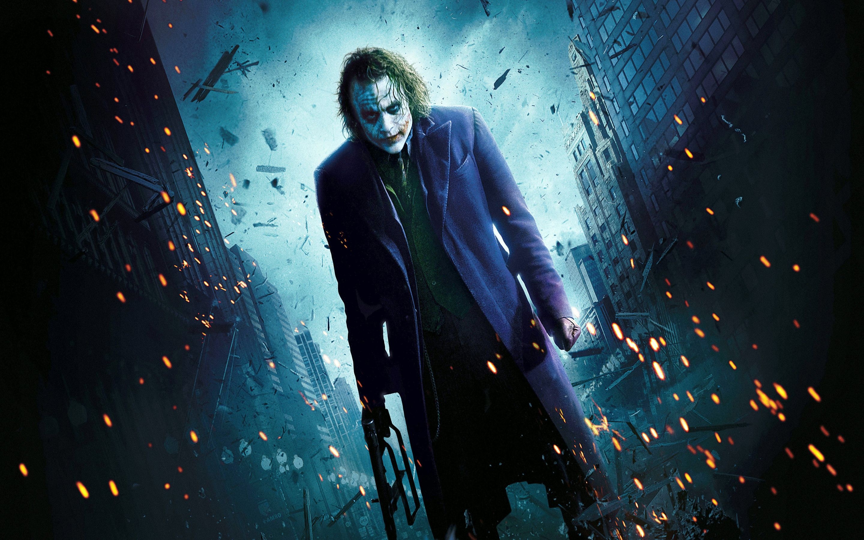 Poster, Heath Ledger (Joker) Wallpaper, 2880x1800 HD Desktop