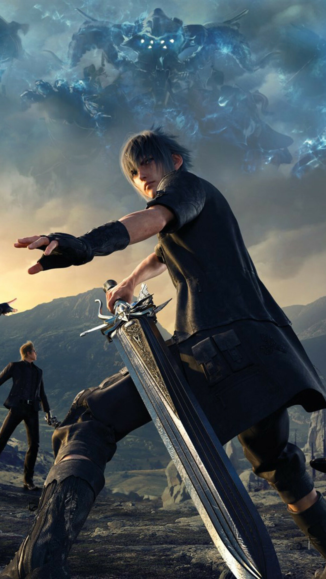 Final Fantasy XIV: FF15, Open world environment, Action-based battle system. 1080x1920 Full HD Background.