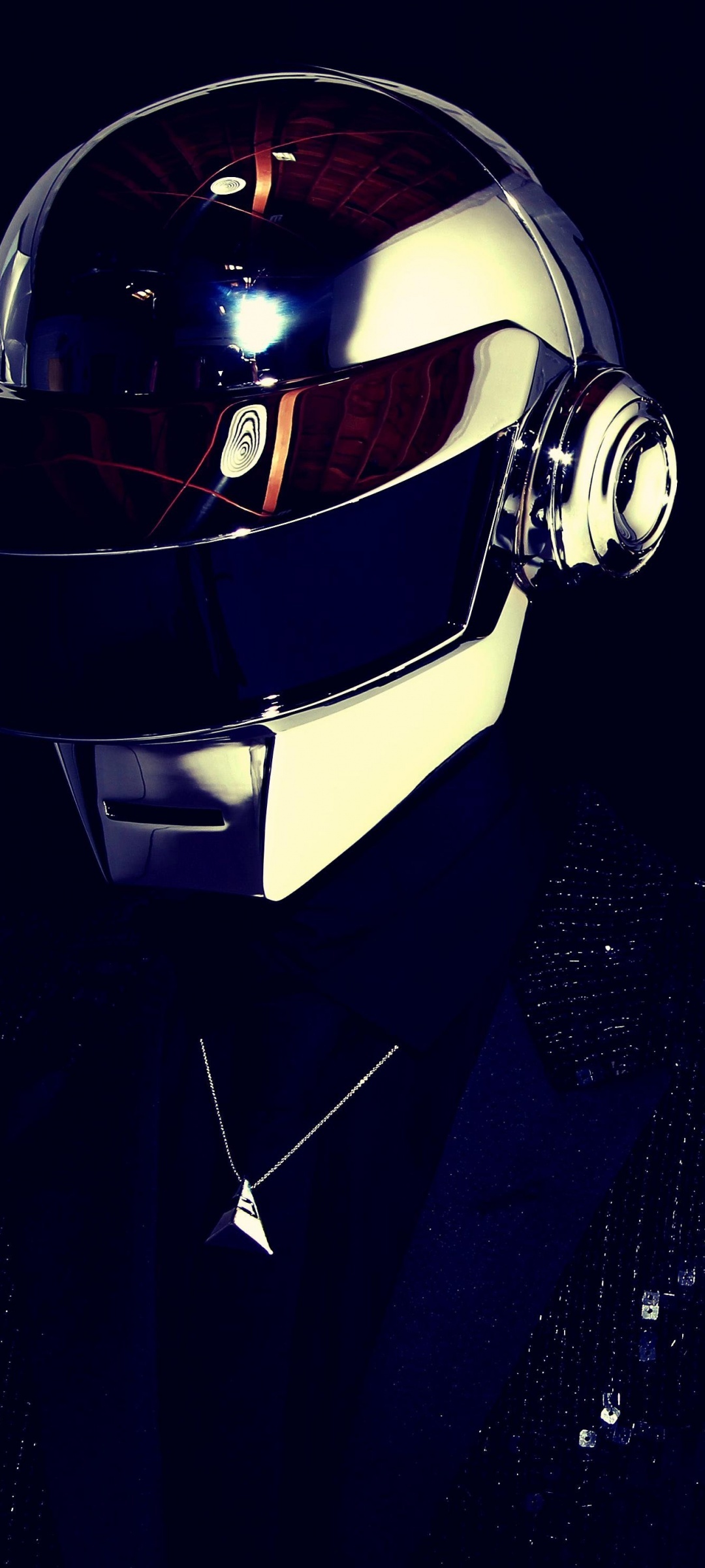 Daft Punk, Electronic music duo, Black background, Dark ambiance, 1080x2400 HD Phone