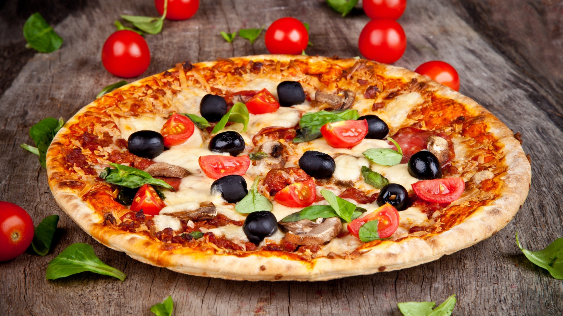 Pizza toppings wallpaper, Delicious combination, Food photography, Appetizing image, 1920x1080 Full HD Desktop