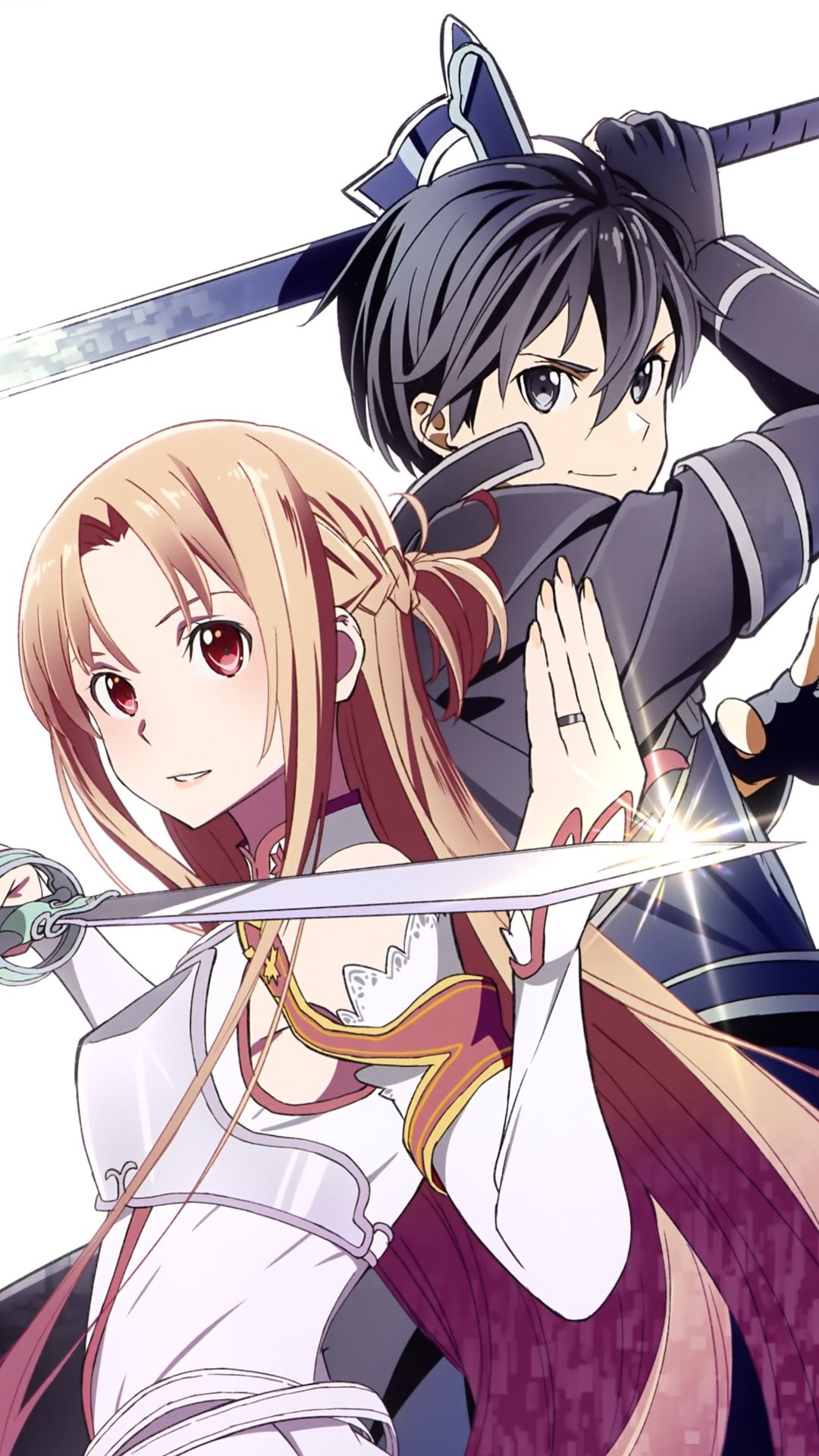 Kirito, Sword Art Online Alicization, Asuna 6 Plus wallpaper, Kawaii mobile, 1080x1920 Full HD Phone