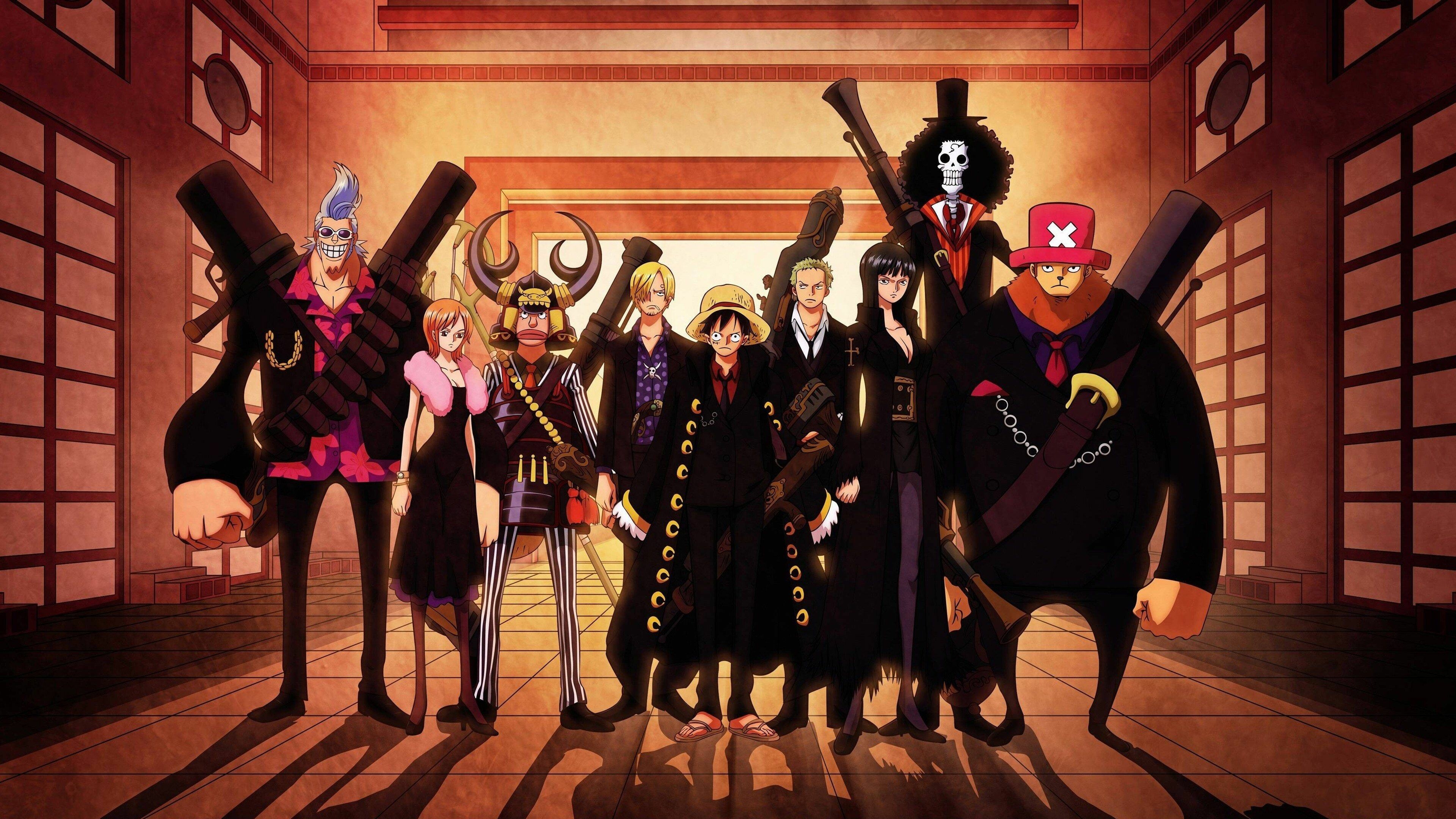 One Piece: Anime, The Straw Hat Pirates, Kohei Tanaka and Shiro Hamaguchi composed the score. 3840x2160 4K Background.