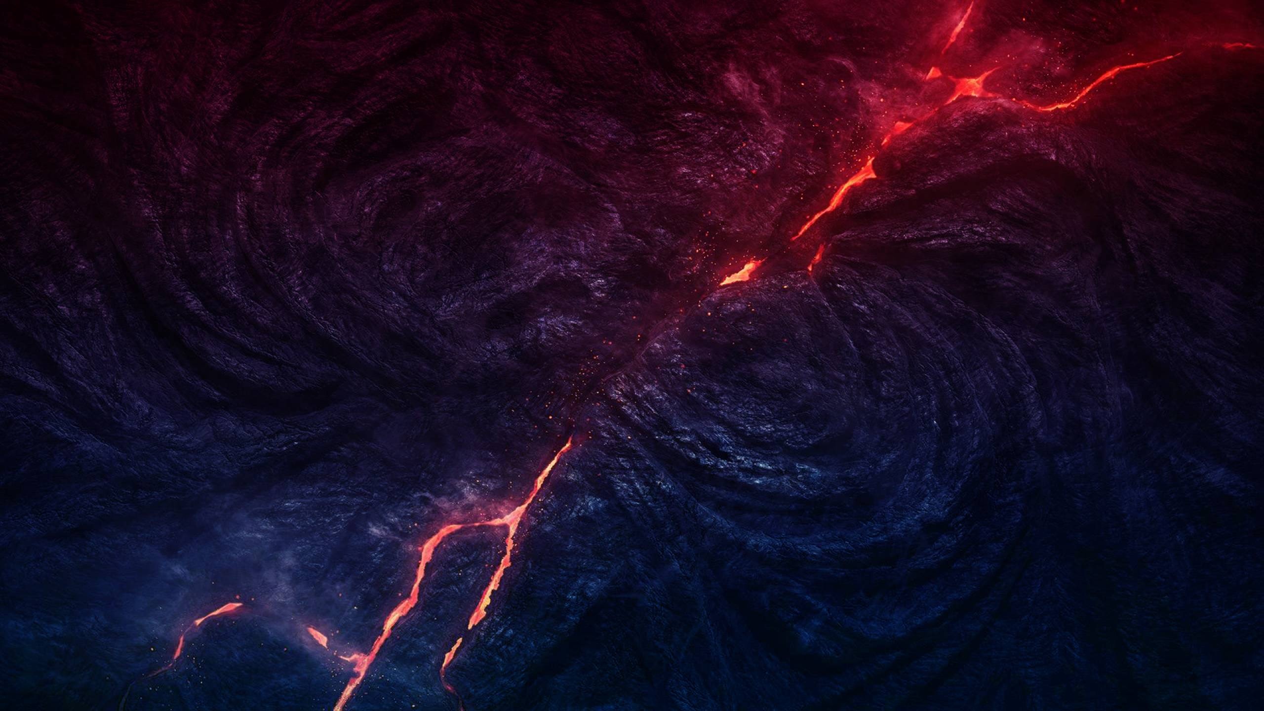 Stunning 4K lava imagery, Volcanic intensity, Mesmerizing eruption, Nature's fiery artistry, 2560x1440 HD Desktop