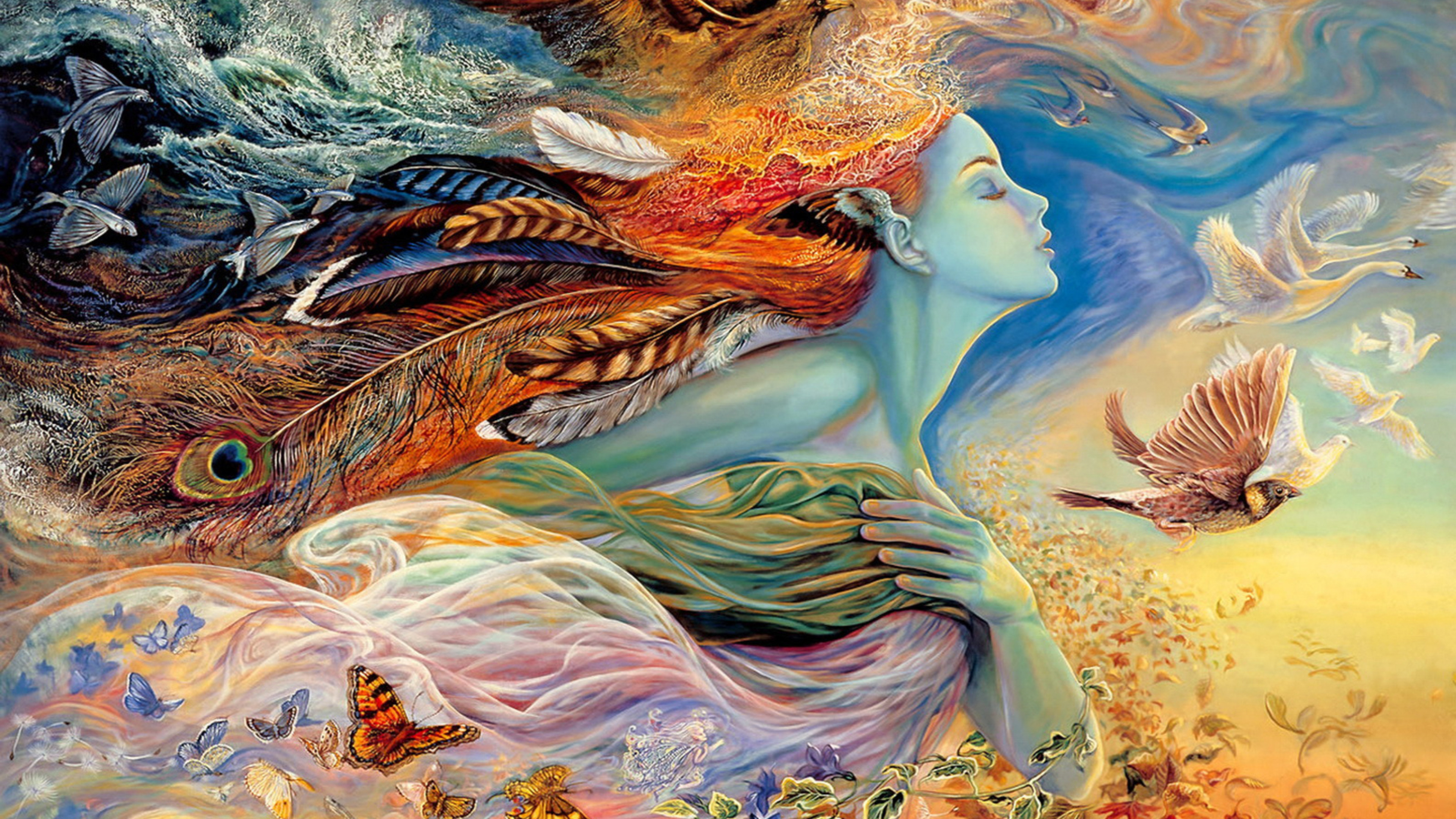 Josephine Wall, Fantasy art, Ntil's masterpiece, Visual delight, 3840x2160 4K Desktop