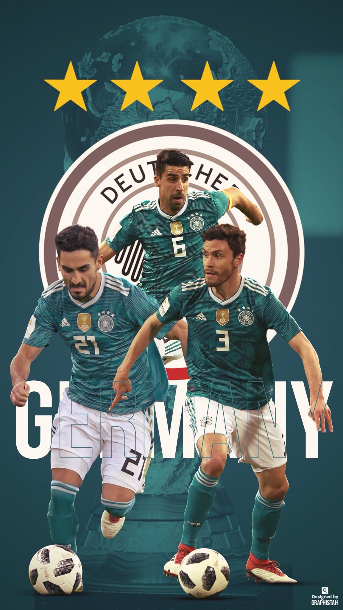Germany Soccer Team: Sami Khedira, Jonas Hector, Ilkay Gundogan, FIFA World Cup trophy, International football. 1160x2050 HD Wallpaper.