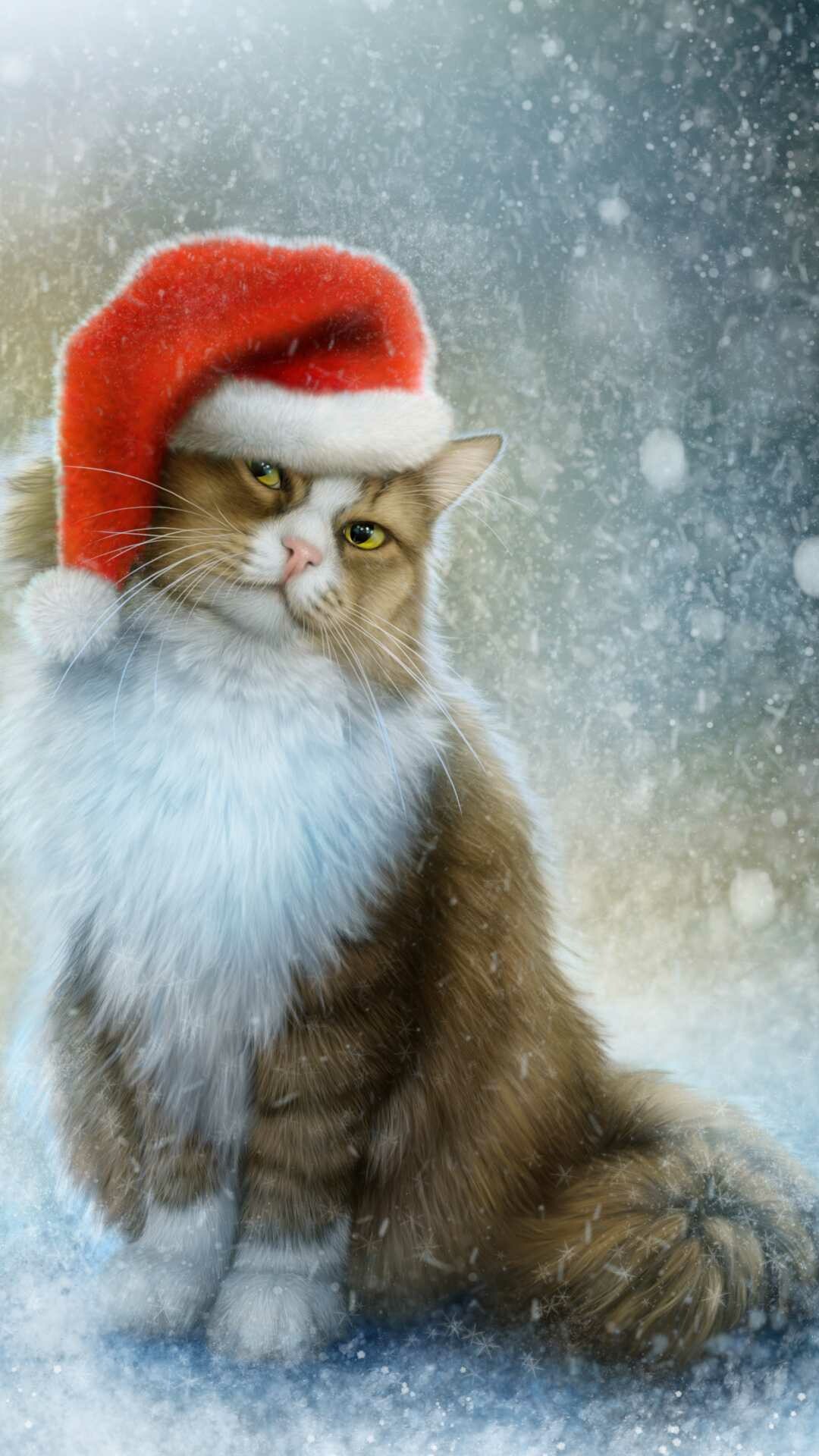 Christmas, Cats Wallpaper, 1080x1920 Full HD Phone