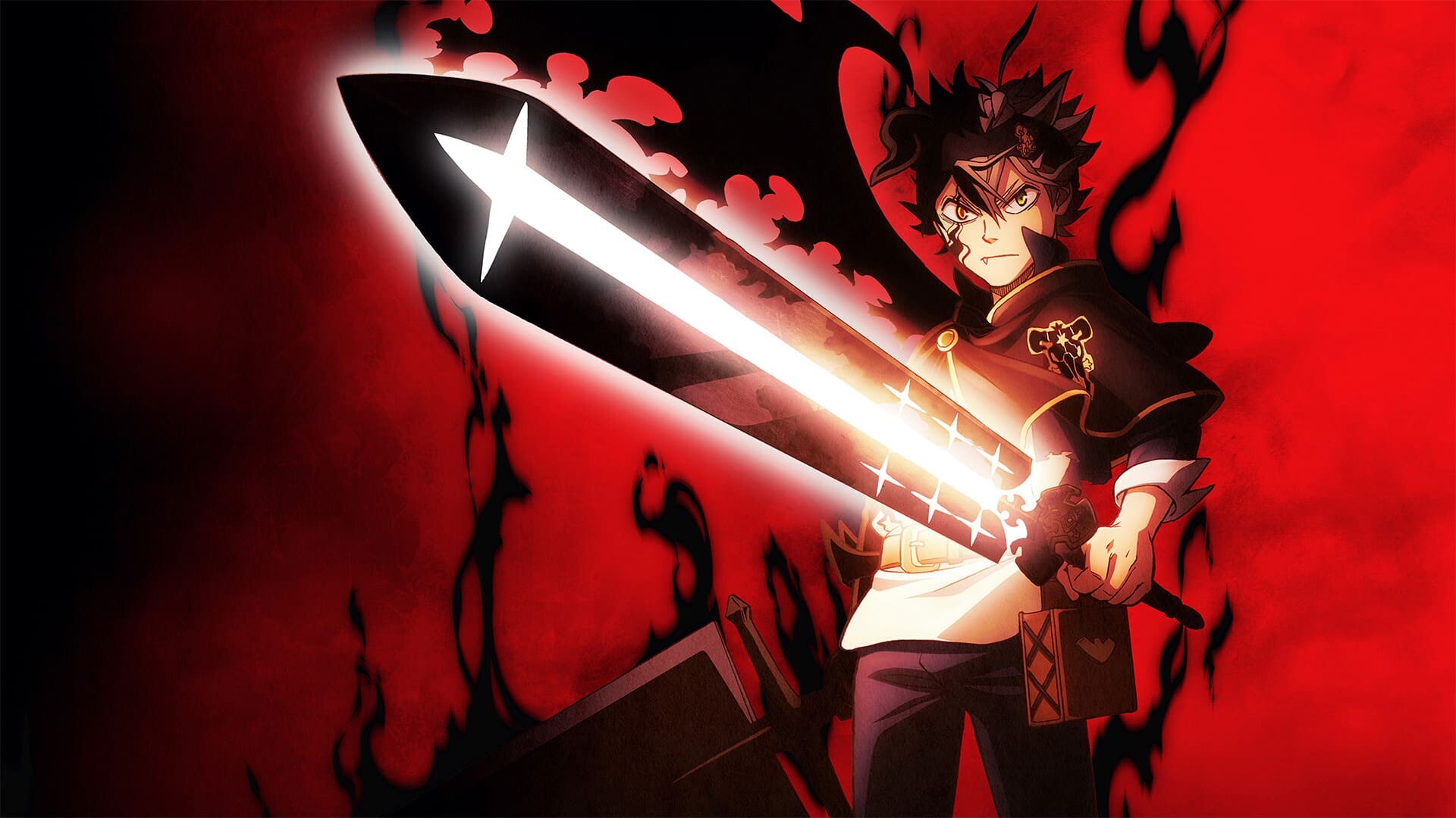 Black Clover: A fantasy shounen anime about a magicless boy named Asta in a world where everyone has magic who wants to become the Wizard King. 1920x1080 Full HD Background.