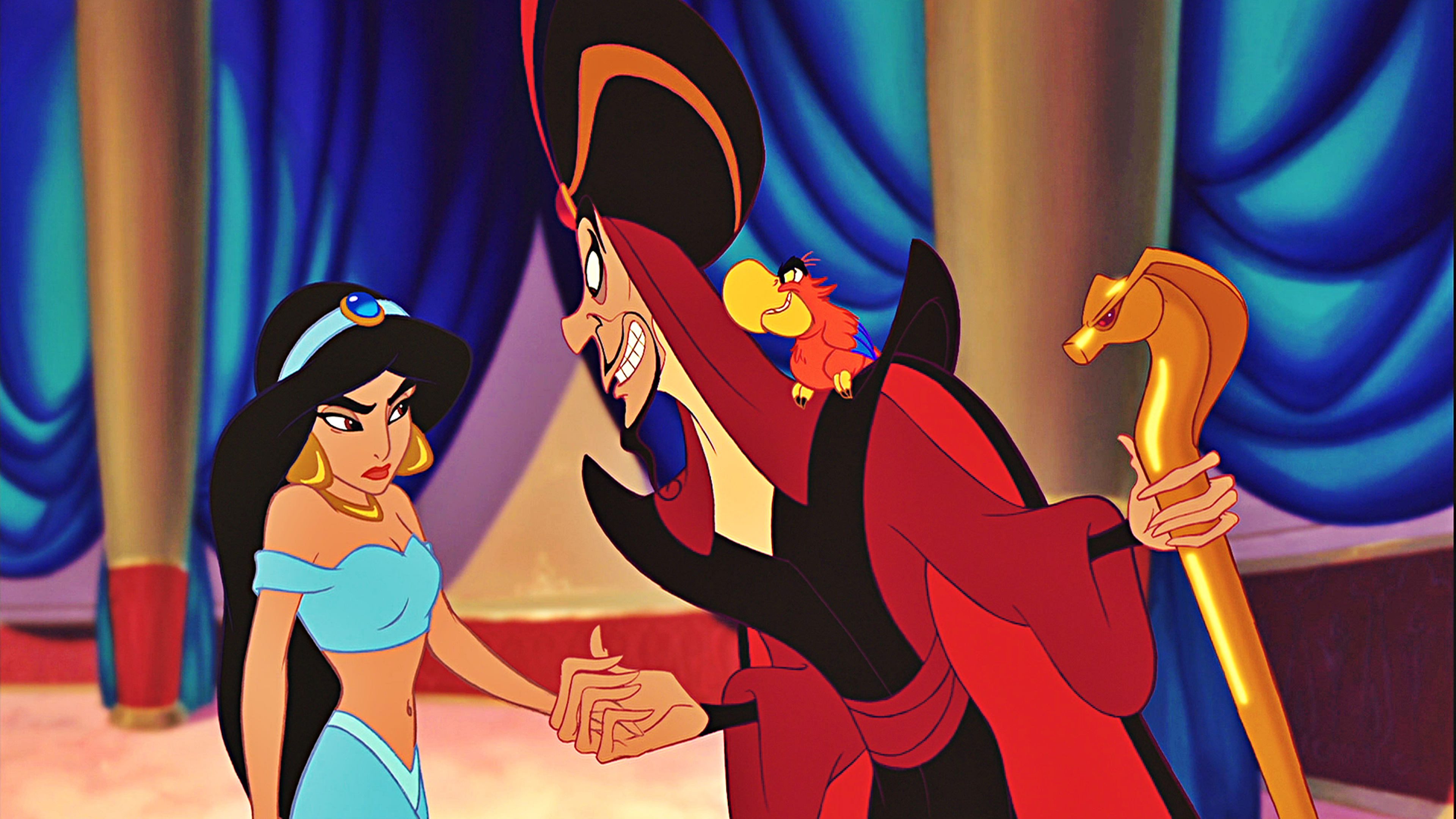 Jafar, Aladdin cartoon, Walt Disney screencaps, Jasmine princess, 3840x2160 4K Desktop