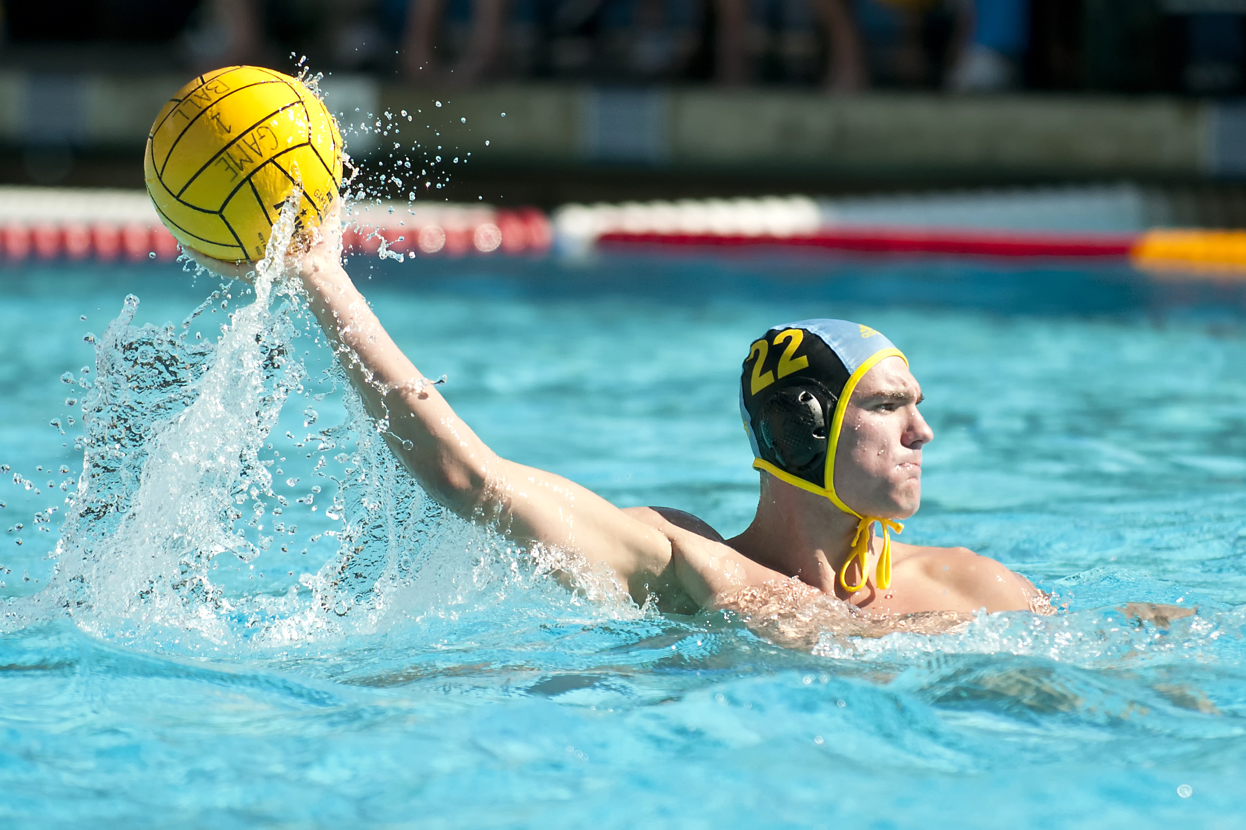 Water Polo: A professional poloist equipped with a special protective cap, A standard ball used in Men's competitions. 2460x1640 HD Wallpaper.