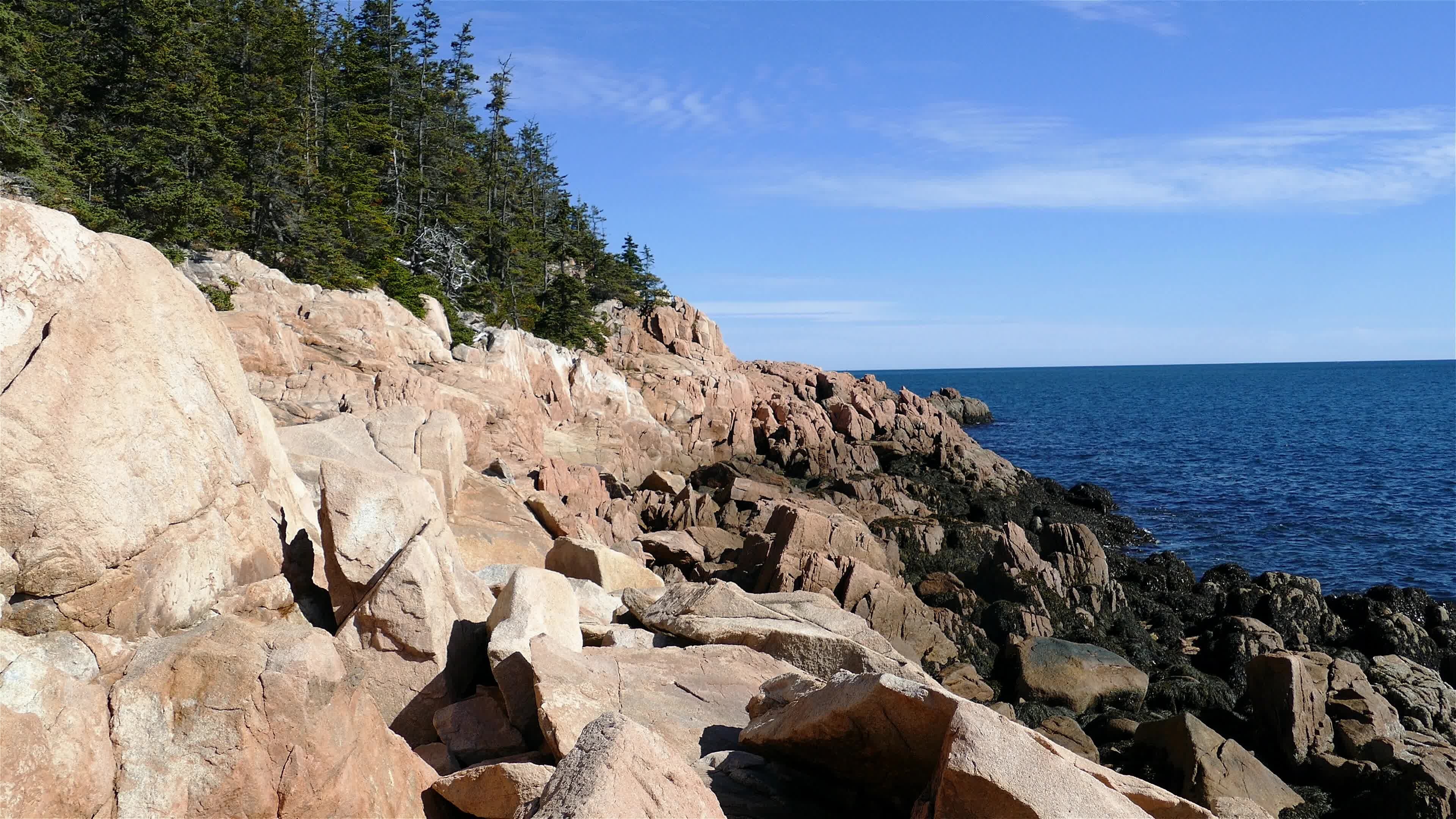 Acadia National Park, Blue sky, Atlantic Ocean, Maine coastline, 3840x2160 4K Desktop