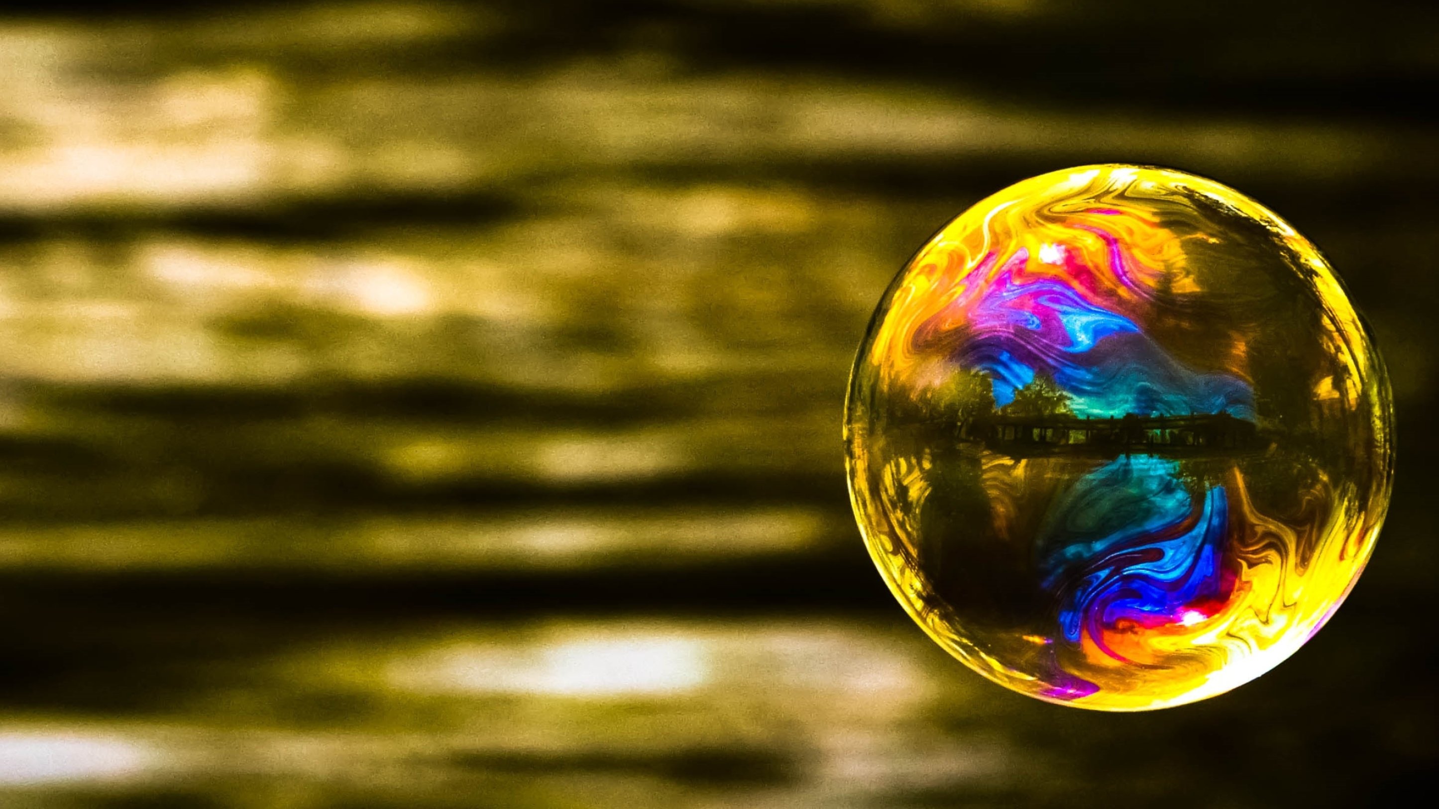 Water reflection, Spherical mirroring, Earth-like orbs, Macro beauty, Liquid ball depiction, 2900x1630 HD Desktop