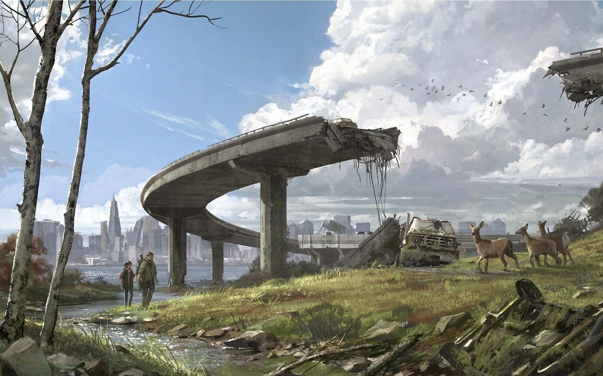 Post-apocalypse: Cataclysm, Bridge destruction. 1920x1200 HD Background.