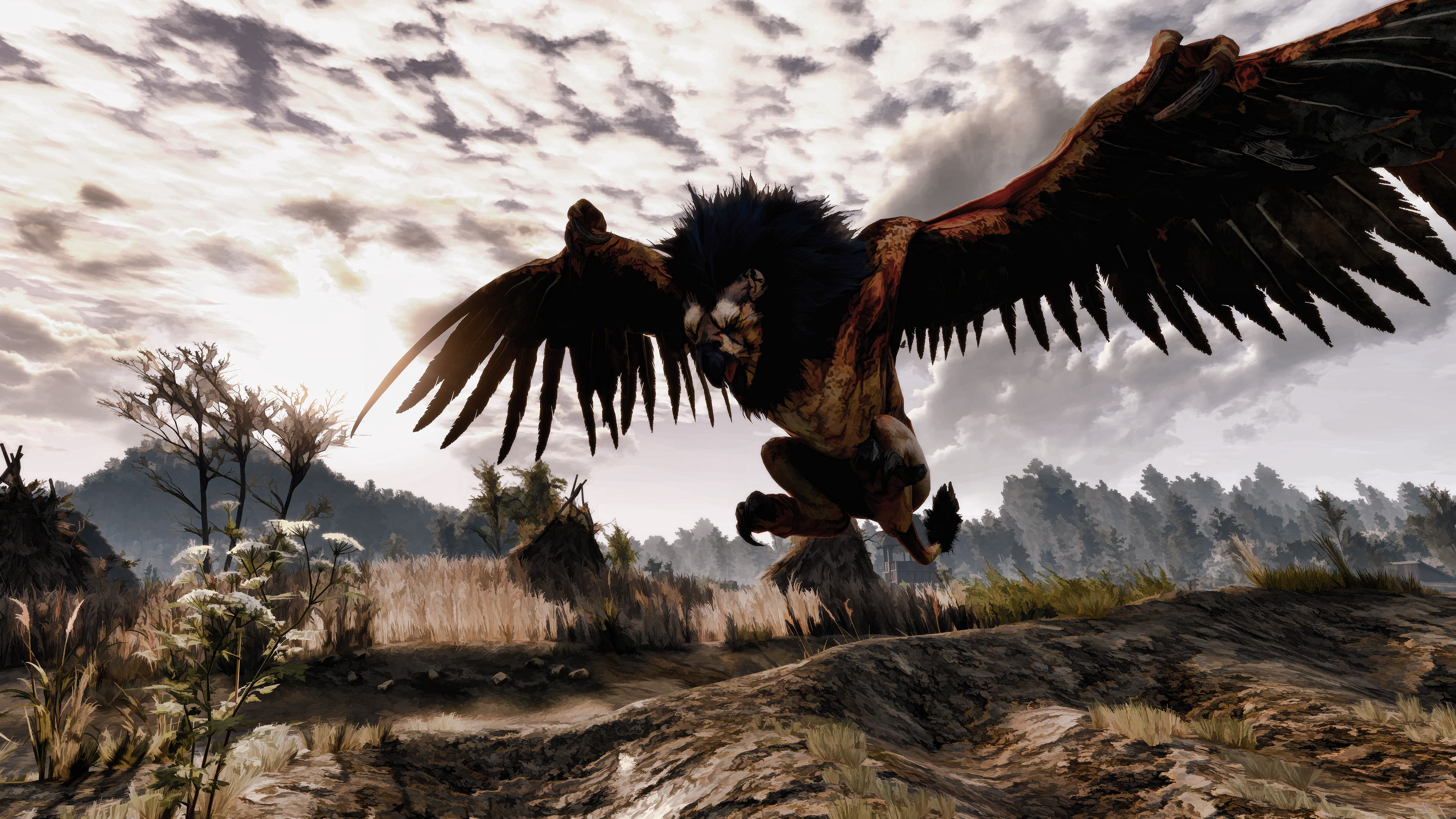 Griffins, Mythical creatures, Eagle-like creatures, Ryan Thompson, 3840x2160 4K Desktop